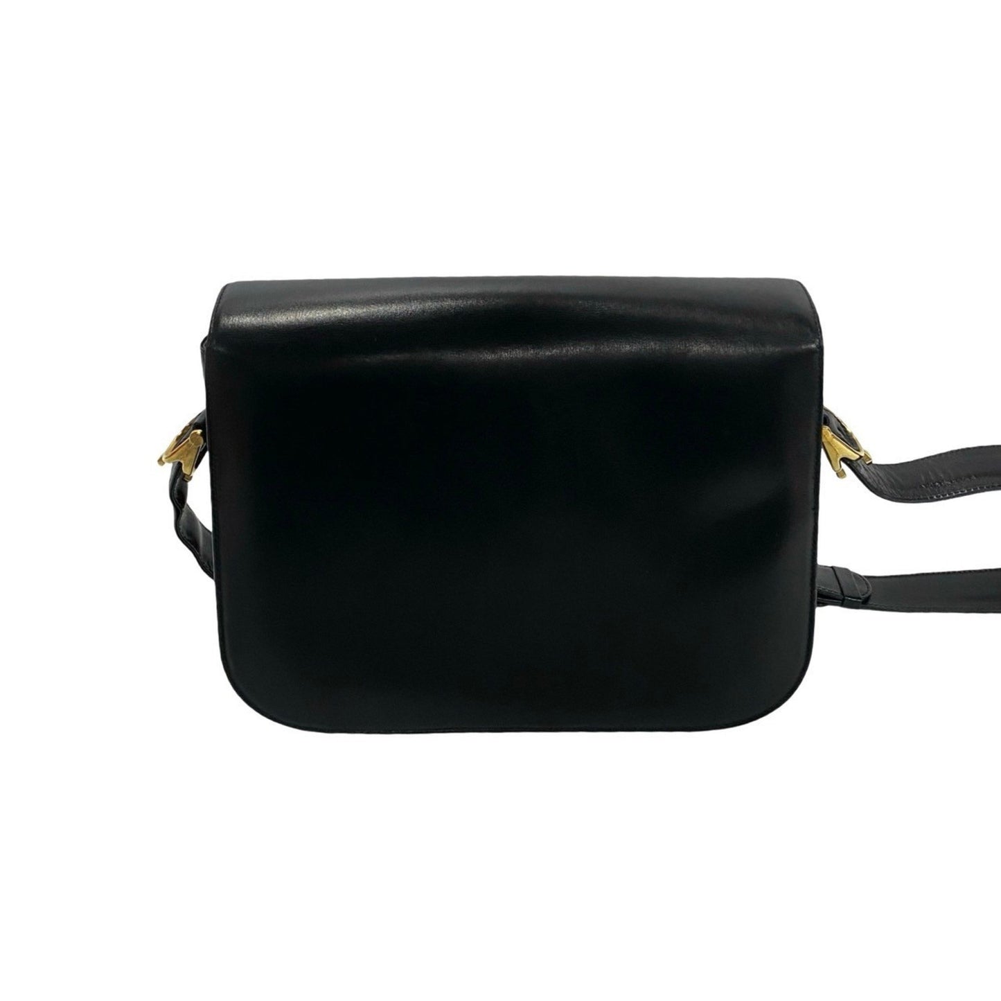 Celine Logo Horse-Drawn Carriage Hardware Calfskin Leather Mini Shoulder Bag/Pochette/Sacoche Black
