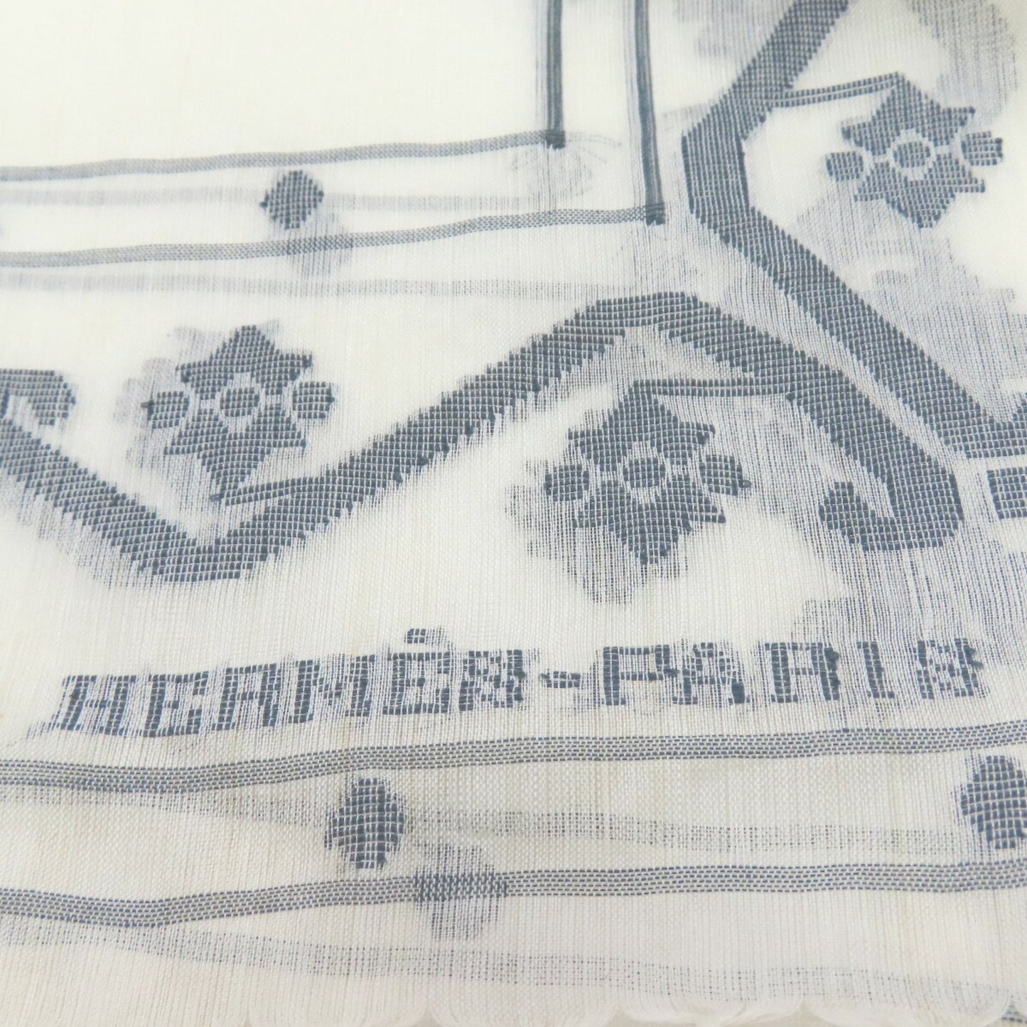 Hermes Carriage Pattern Scarf Silk Cotton