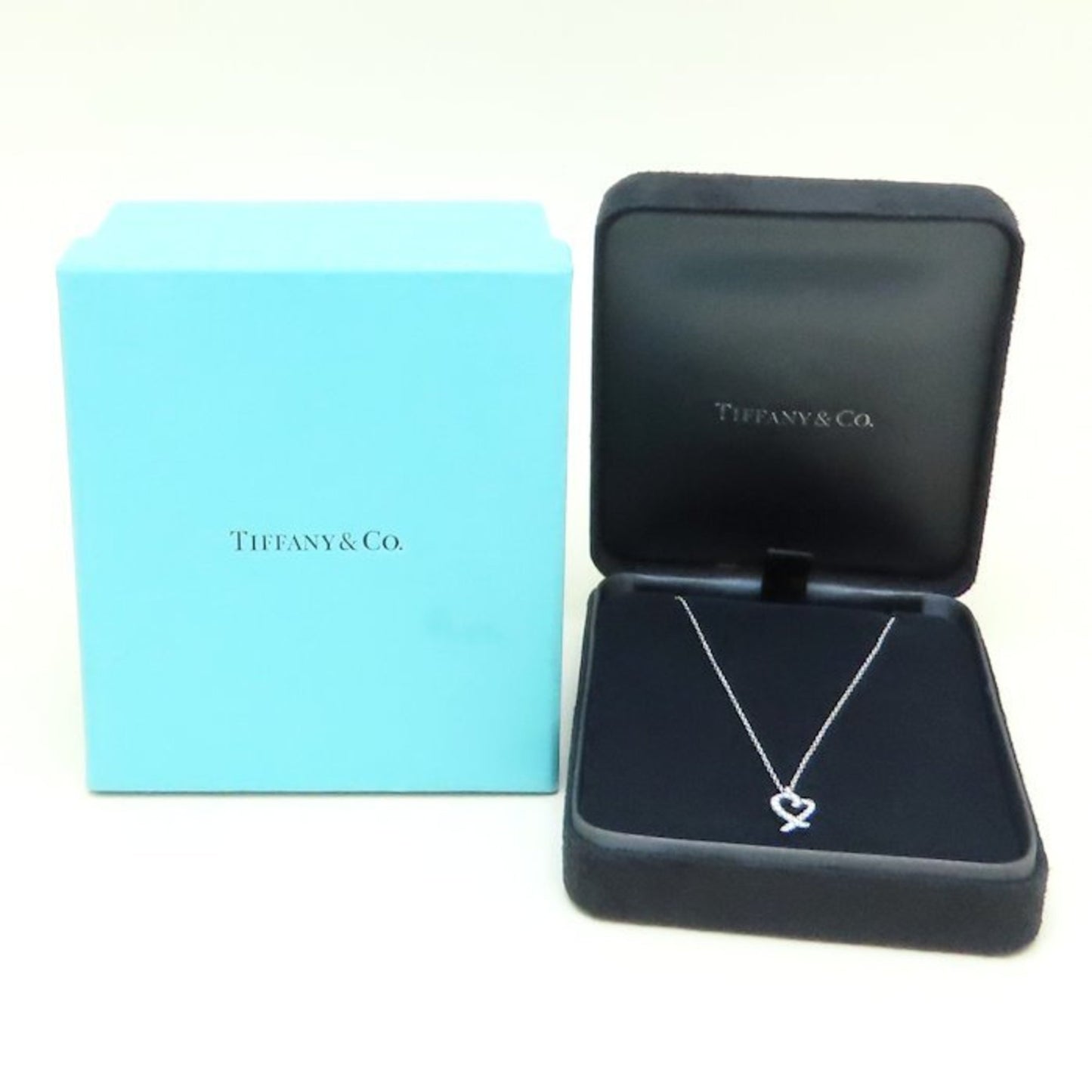 Tiffany&Co. Tiffany Loving Heart Necklace Diamond Paloma Picasso K18Wg White Gold 293601