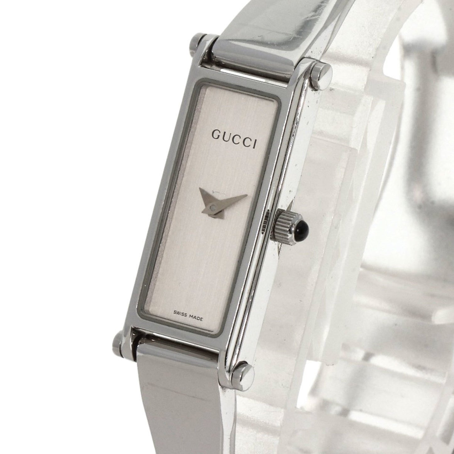 Gucci 1500L Square Face Bangle Watch Stainless Steel Ss