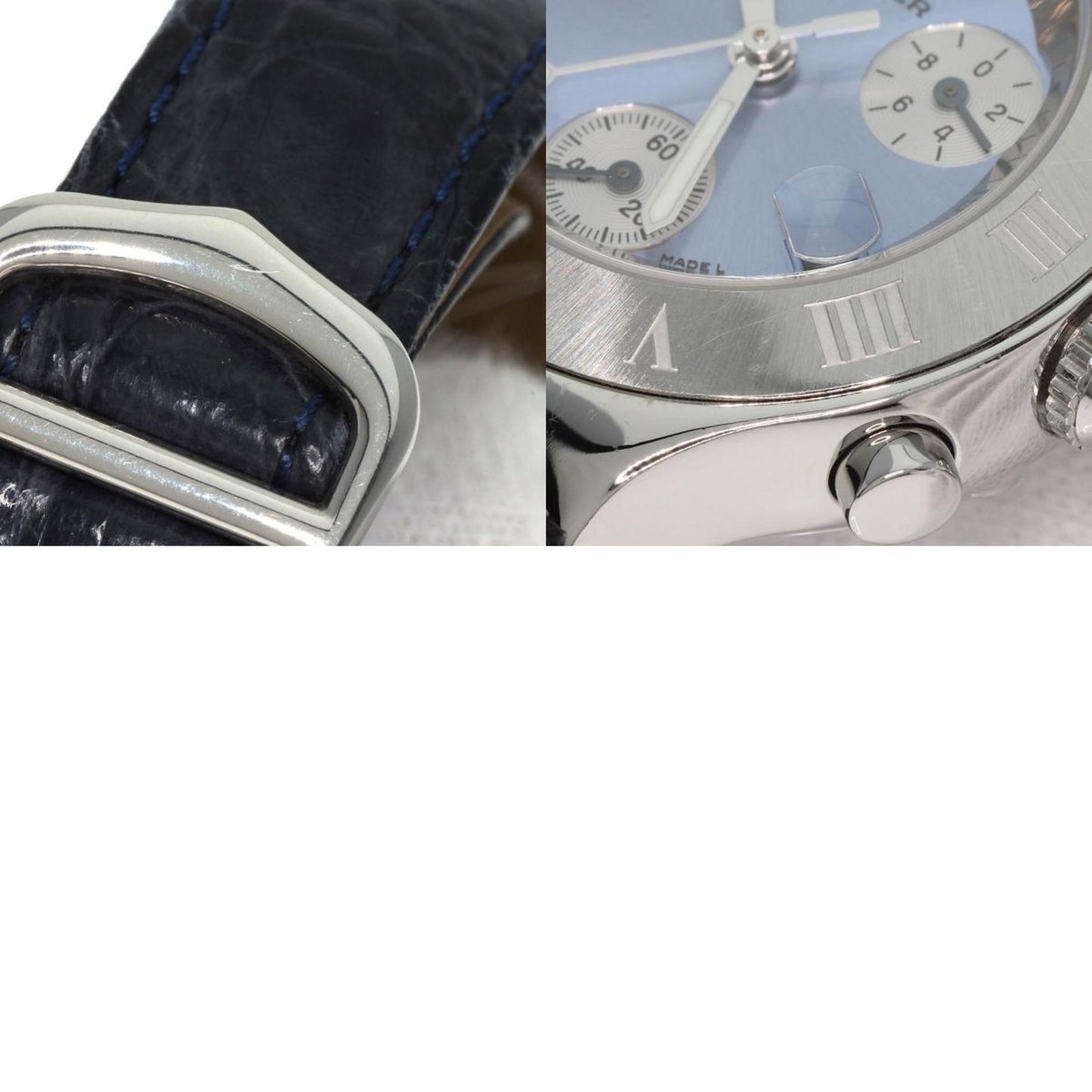 Cartier W1020013 Chronoscuff Sm Watch Stainless Steel Leather