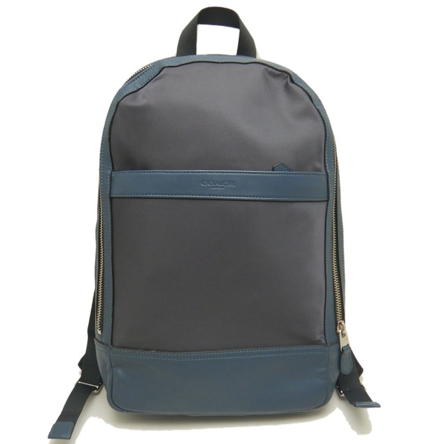Coach F22371 Backpack Nylon X Leather Blue Grey Outlet 252863