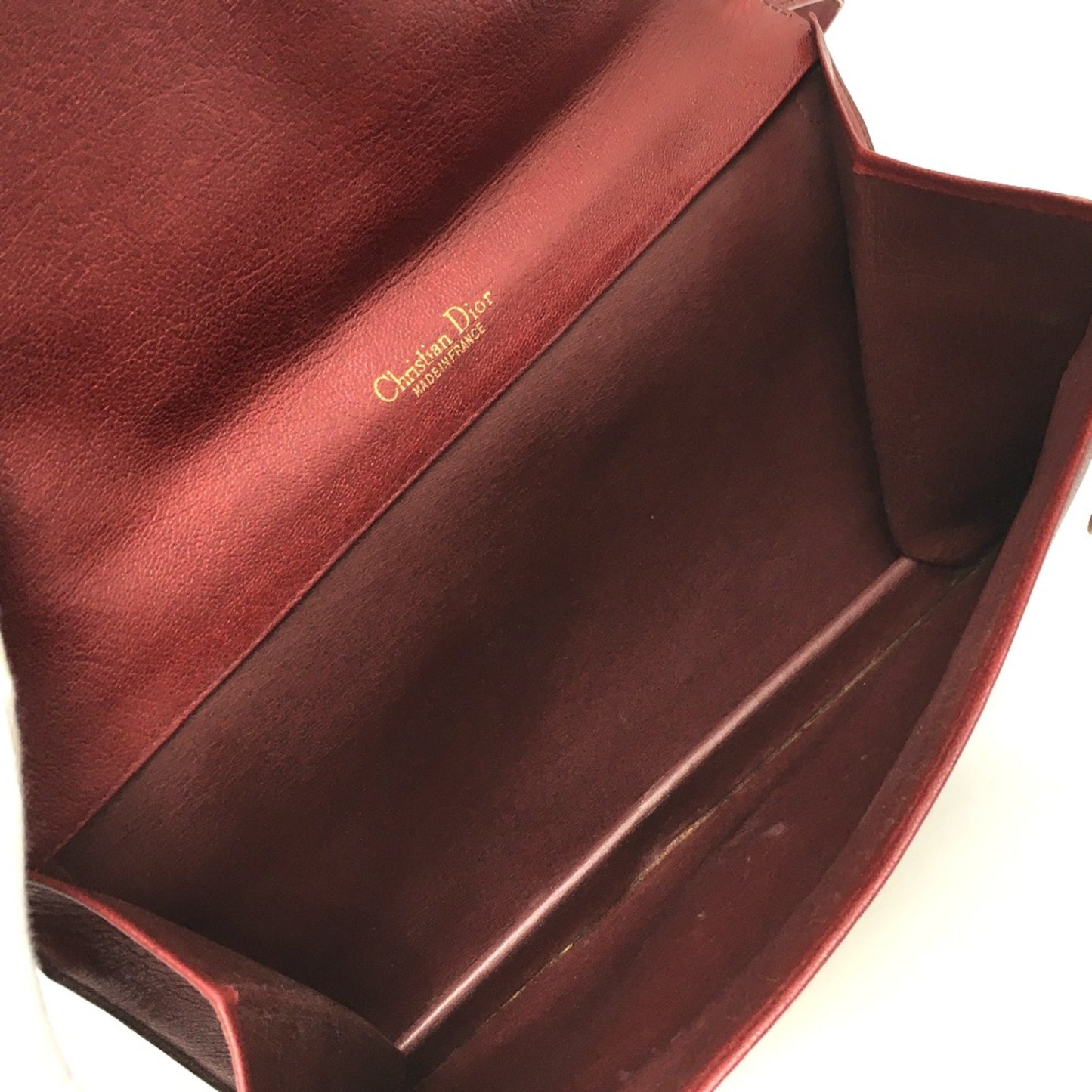 Christian Christian Dior Cdhardware Bag Shawl Shoulder Bag Red Goldhardware
