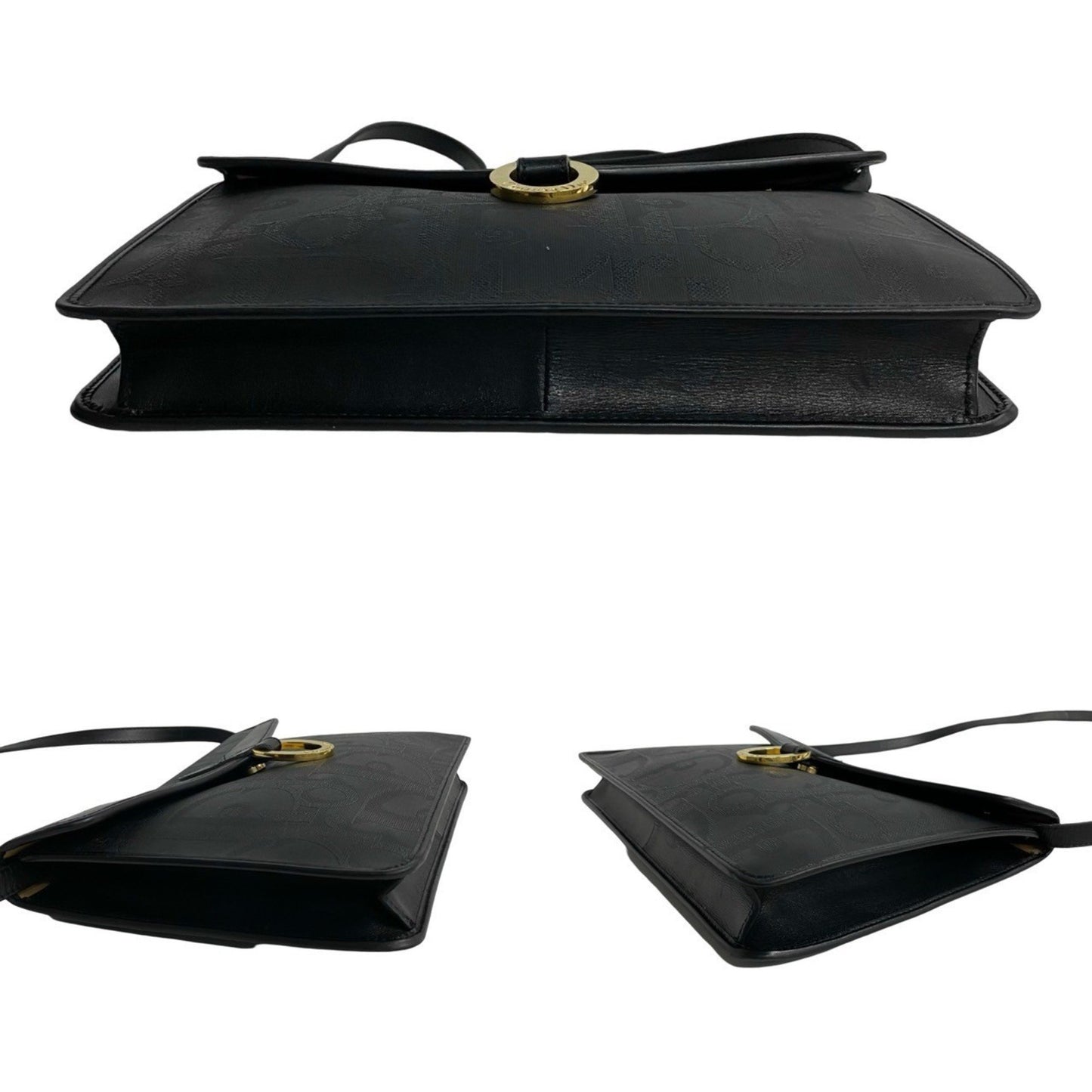 Christian Dior 66229 Black Leather Shoulder Bag