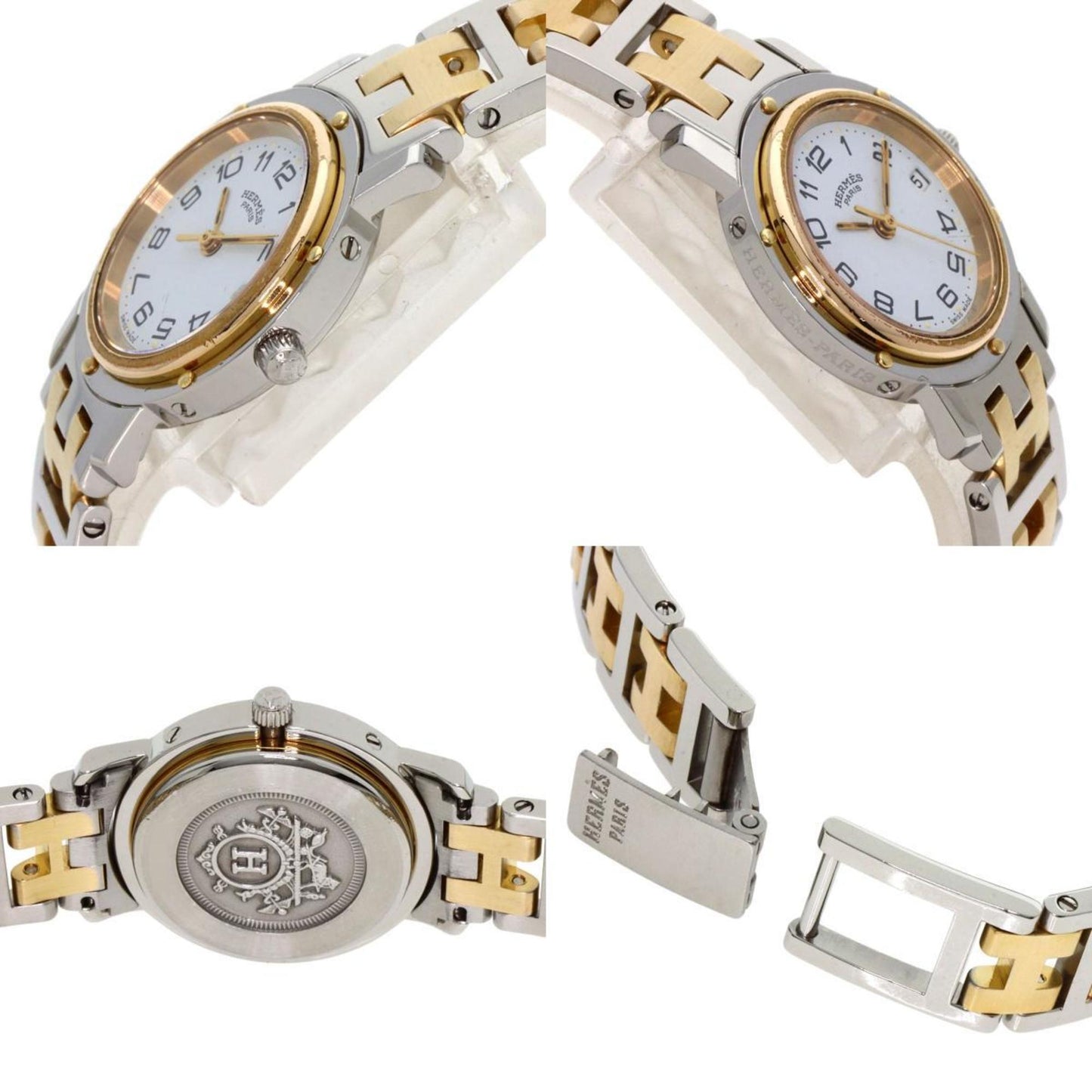 Hermes Clipper Old Buckle Watch Stainless Steel