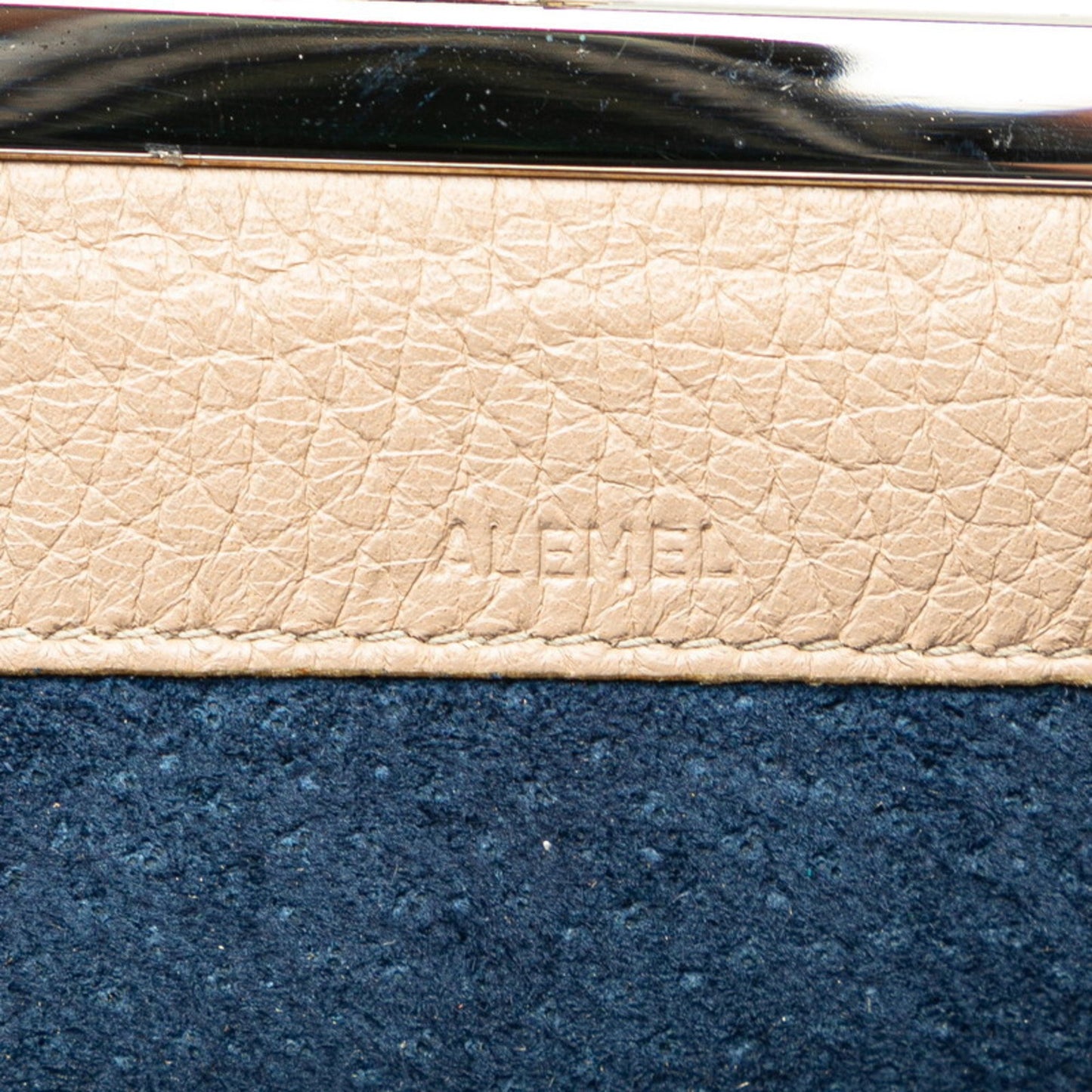 Bvlgari Chain Shoulder Wallet Greige Beige Leather