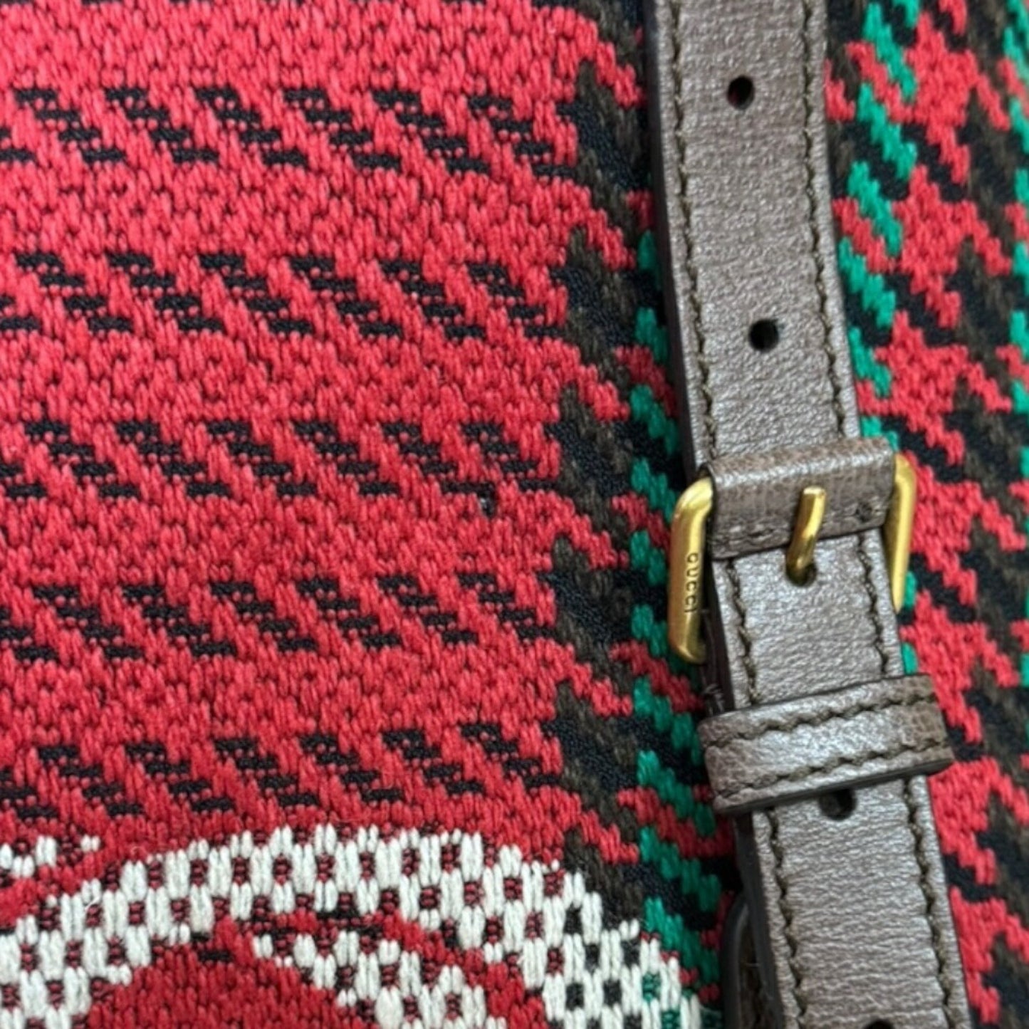 Gucci Houndstooth & Stripe Backpack/Daypack In Wool (625939)