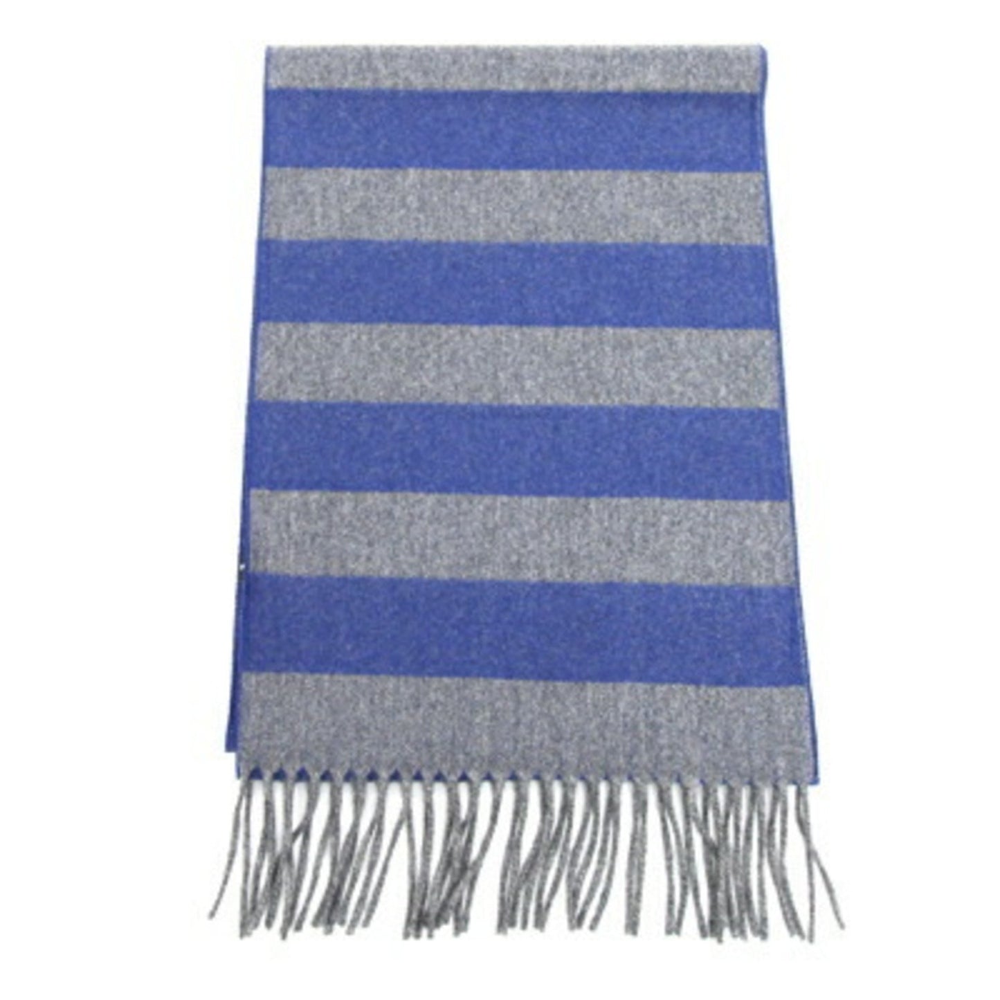 Salvatore Ferragamo Scarf Gancini 527941 Blue Grey Wool Cashmere