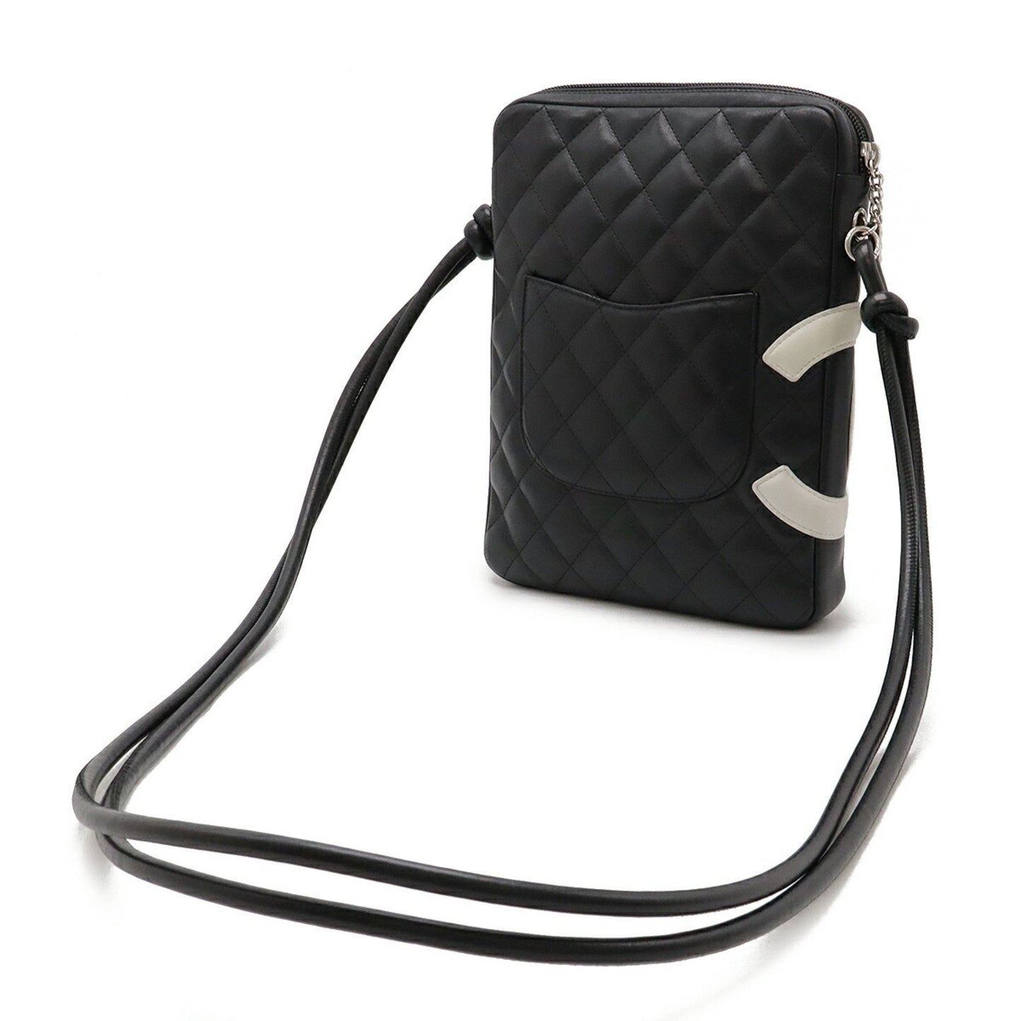 Chanel Cambon Line Coco Mark Medium Pochette Shoulder Bag Black White A25178