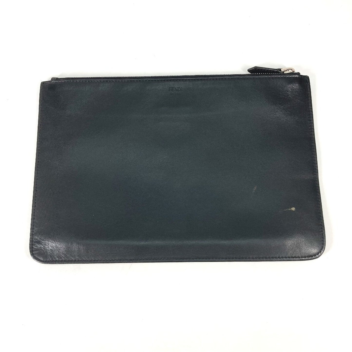 Fendi 7N0078 Pouch Bag Clutch Bag Black Yellow
