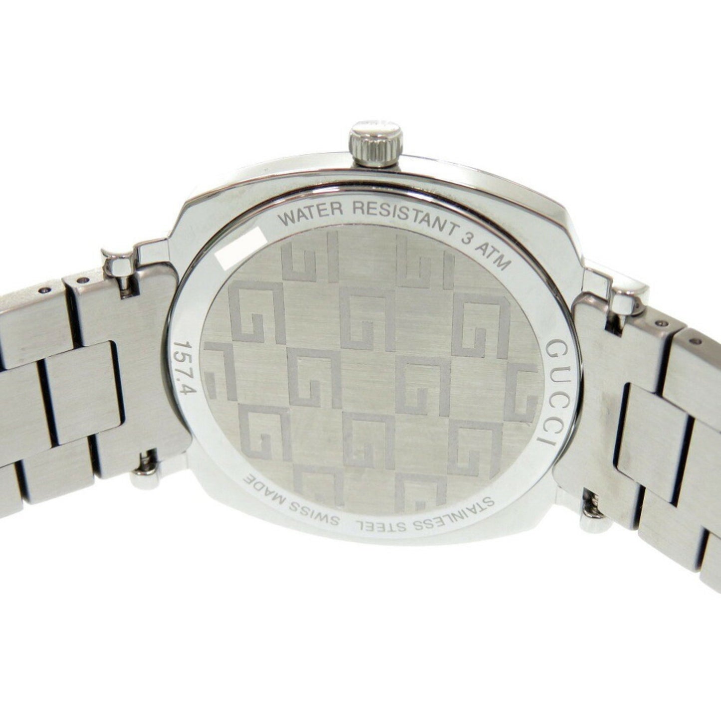 Unused Gucci Grip 157.4 Stainless Steel Silver Quartz Watch 1575Gucci