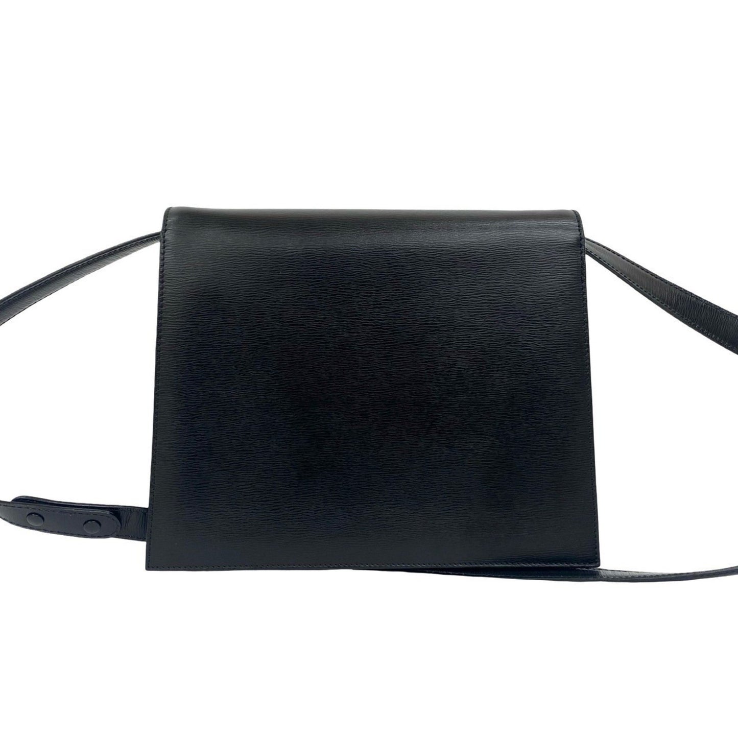 Christian Dior Vintage Cd Logo Hardware Leather Shoulder Bag/Pochette/Sacoche Black 23-10