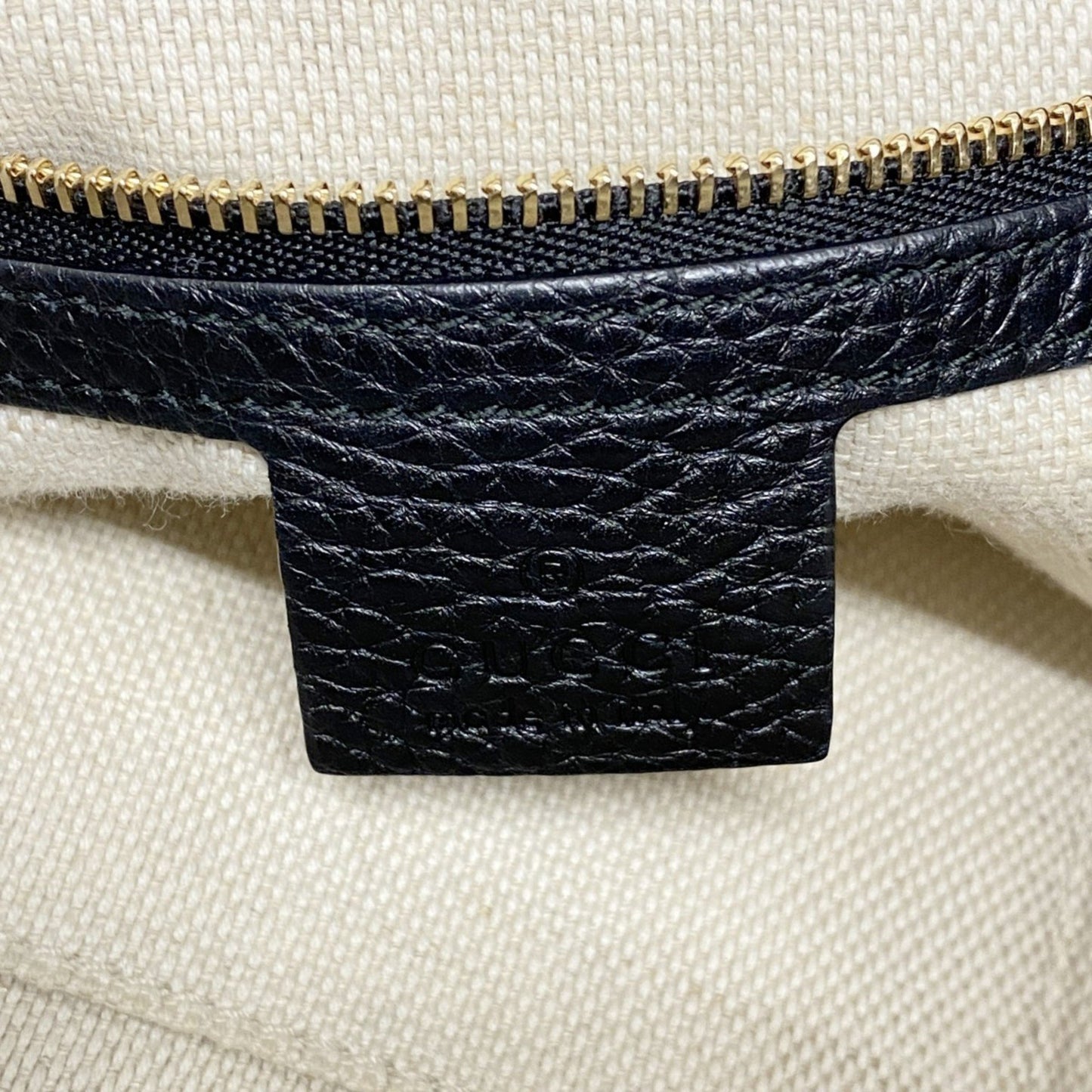 Gucci Soho Shoulder Bag 536194 Leather Black Champagne