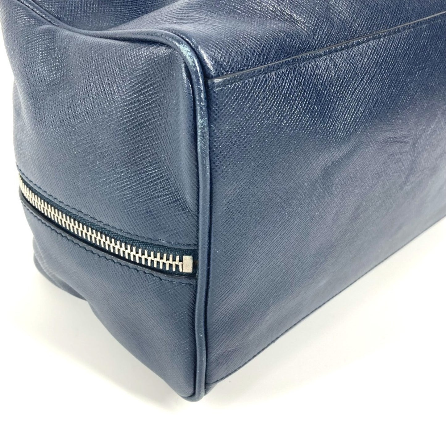 Prada Prada Triangle Logo Plate Bag Second Clutch Saffiano Leather