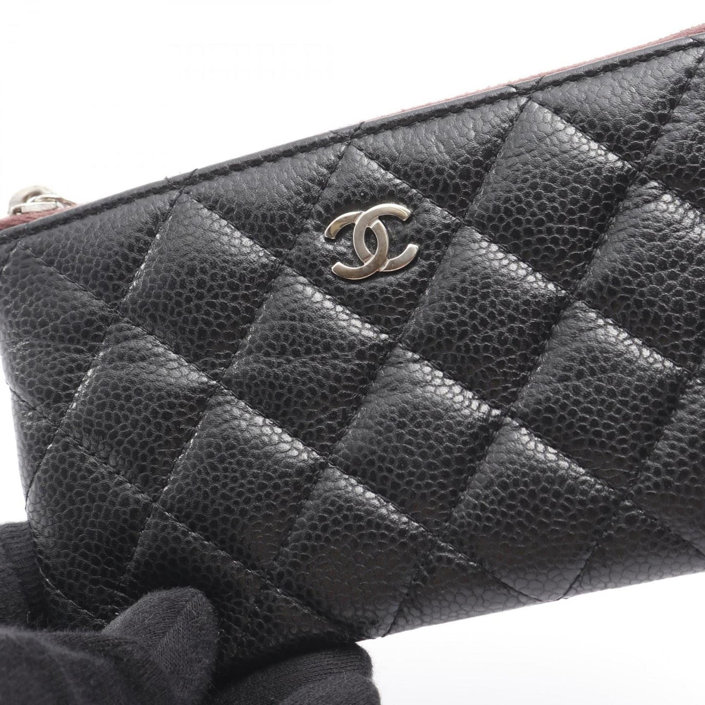 Chanel Matelasse Pouch Bag In Calfskin Leather