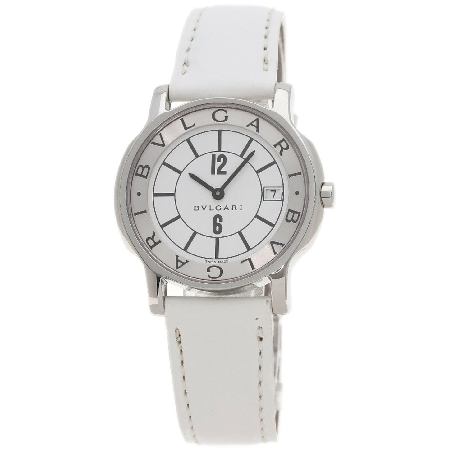 Bvlgari St35S Solotempo Watch Stainless Steel Leather