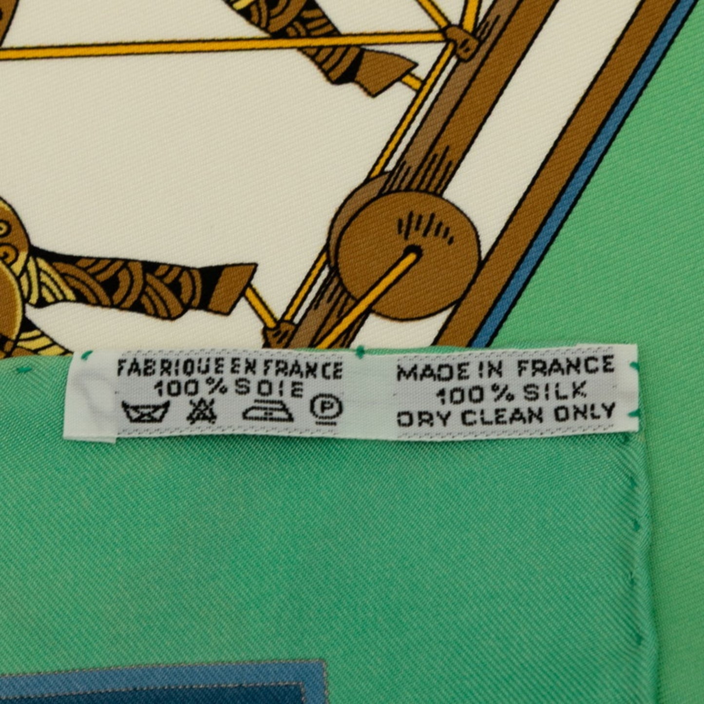 Hermes Herms Carr 90 "Le Temps Des Marionnettes" Marionette Time Scarf/Muffler In Green