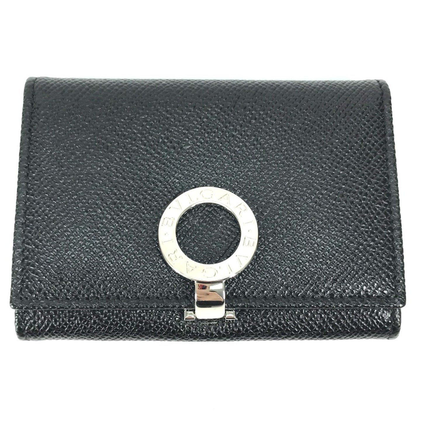 Bvlgari 30420 Bifold Business Card Holder Pass Case Card Case Black