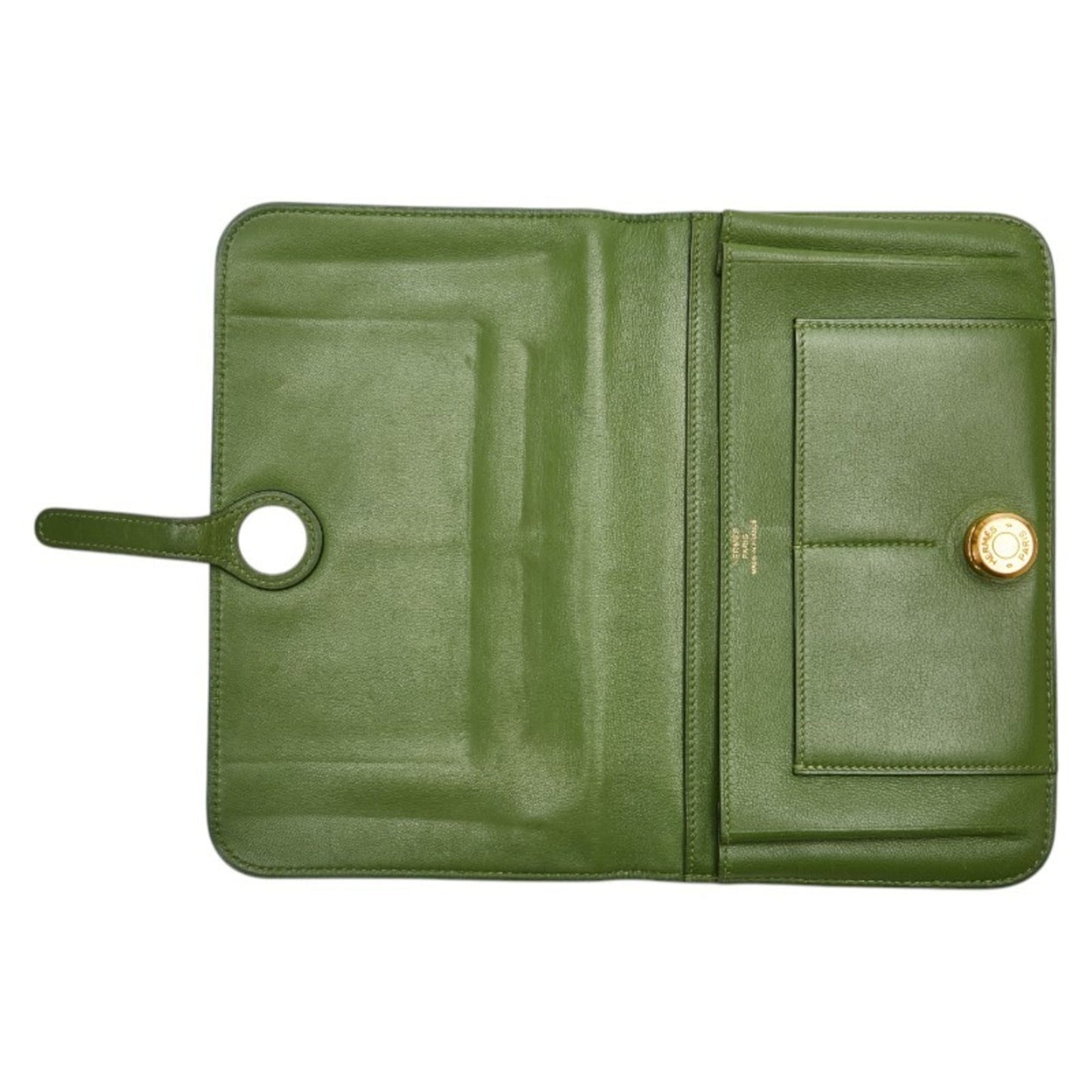 Hermes Herms Dogon Gm Bifold Wallet In Green Swift