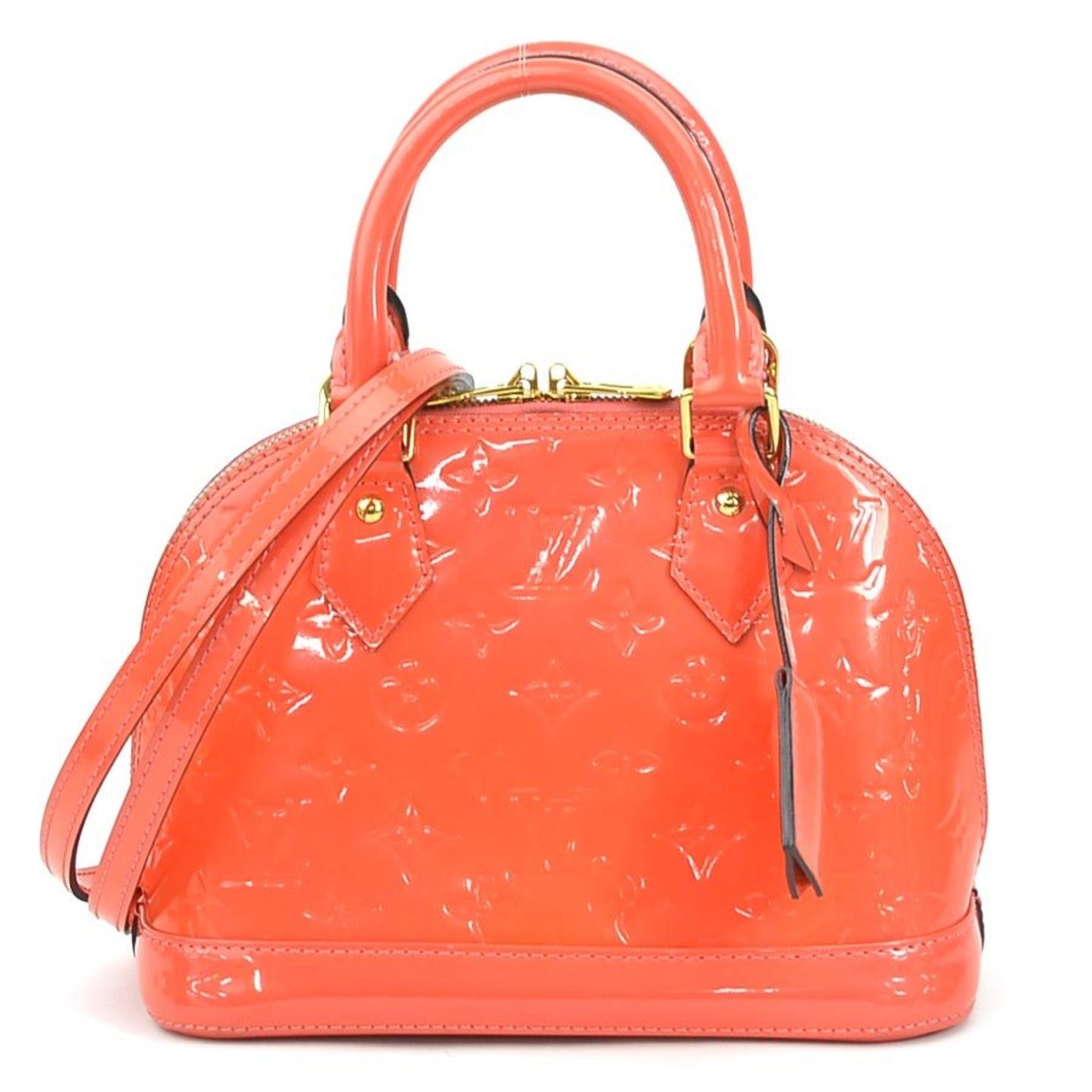 Louis Vuitton Louis Vuitton Handbag Shoulder Bag Monogram Vernis Alma Bb Patent Leather Orange Pink