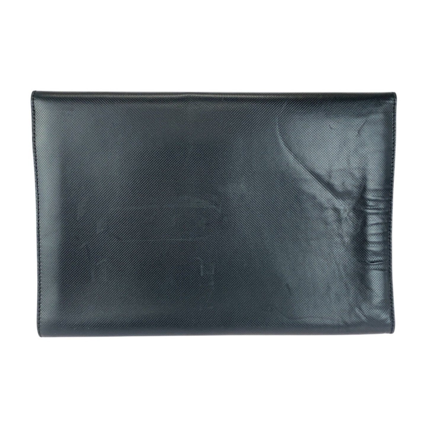 Bottega Veneta Vintage Black Leather Clutch Bag Briefcase