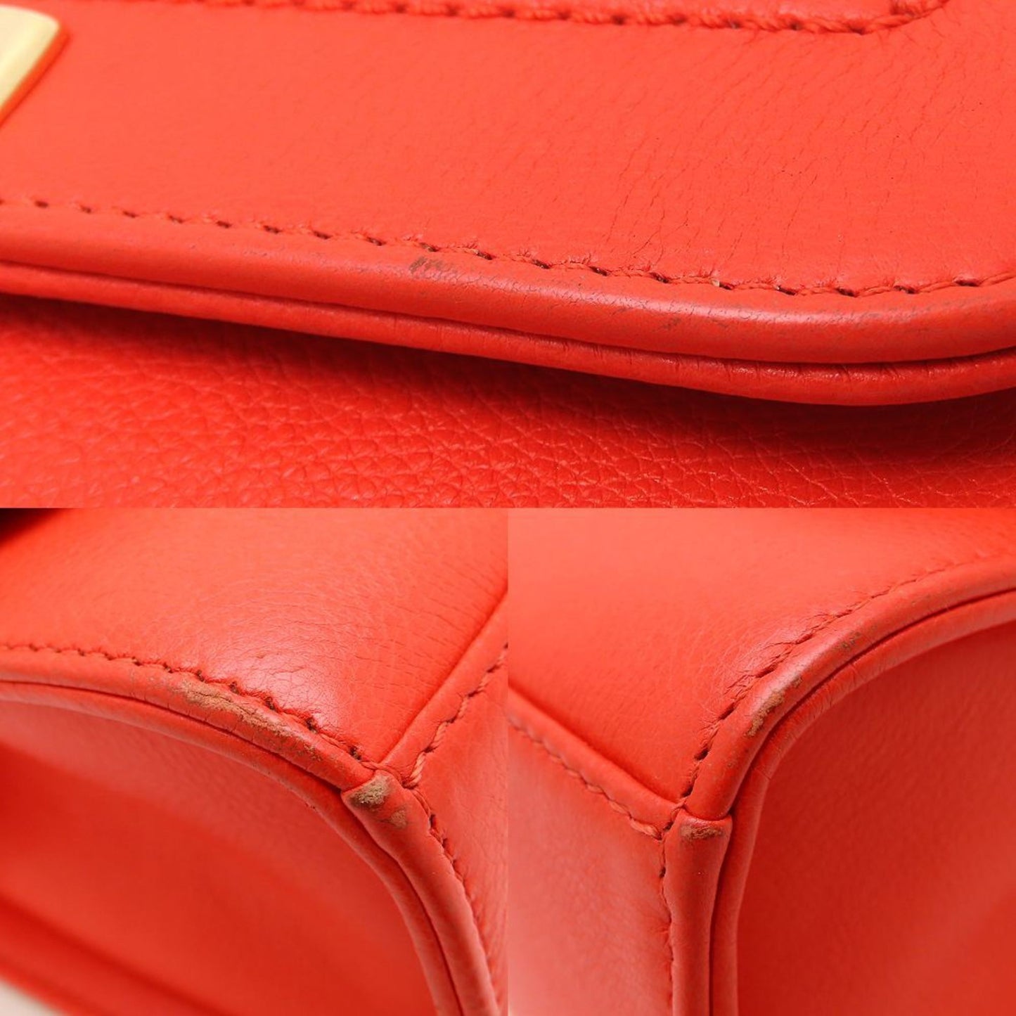 Chanel A93701 Shoulder Bag Matelasse Click Label Single Flap Calf Orange 352531