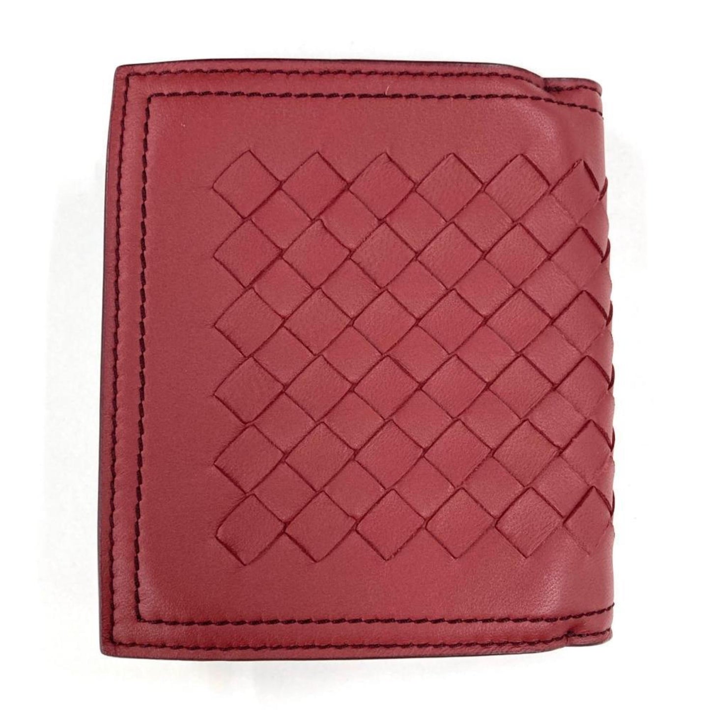 Bottega Veneta Intrecciato Bi-Fold Wallet Leather 547441 Red