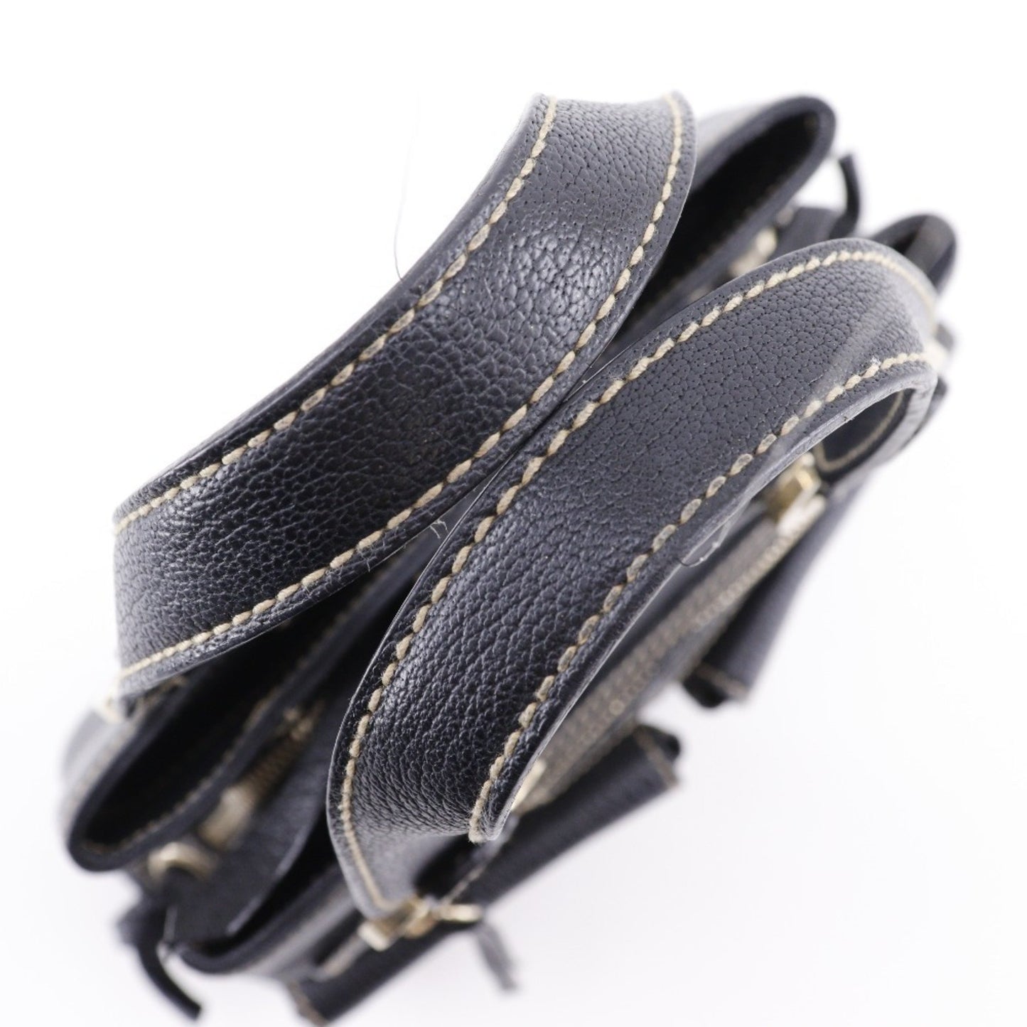 Bvlgari Maxi Rettale Handbag Shoulder Leather Black 2Way A5 Double