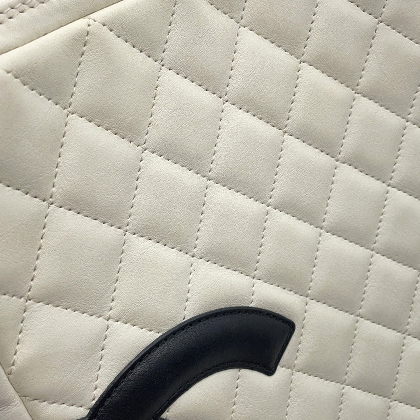 Chanel Shoulder Bag Cambon Line Medium Coco Mark A25178 Chanel White Black