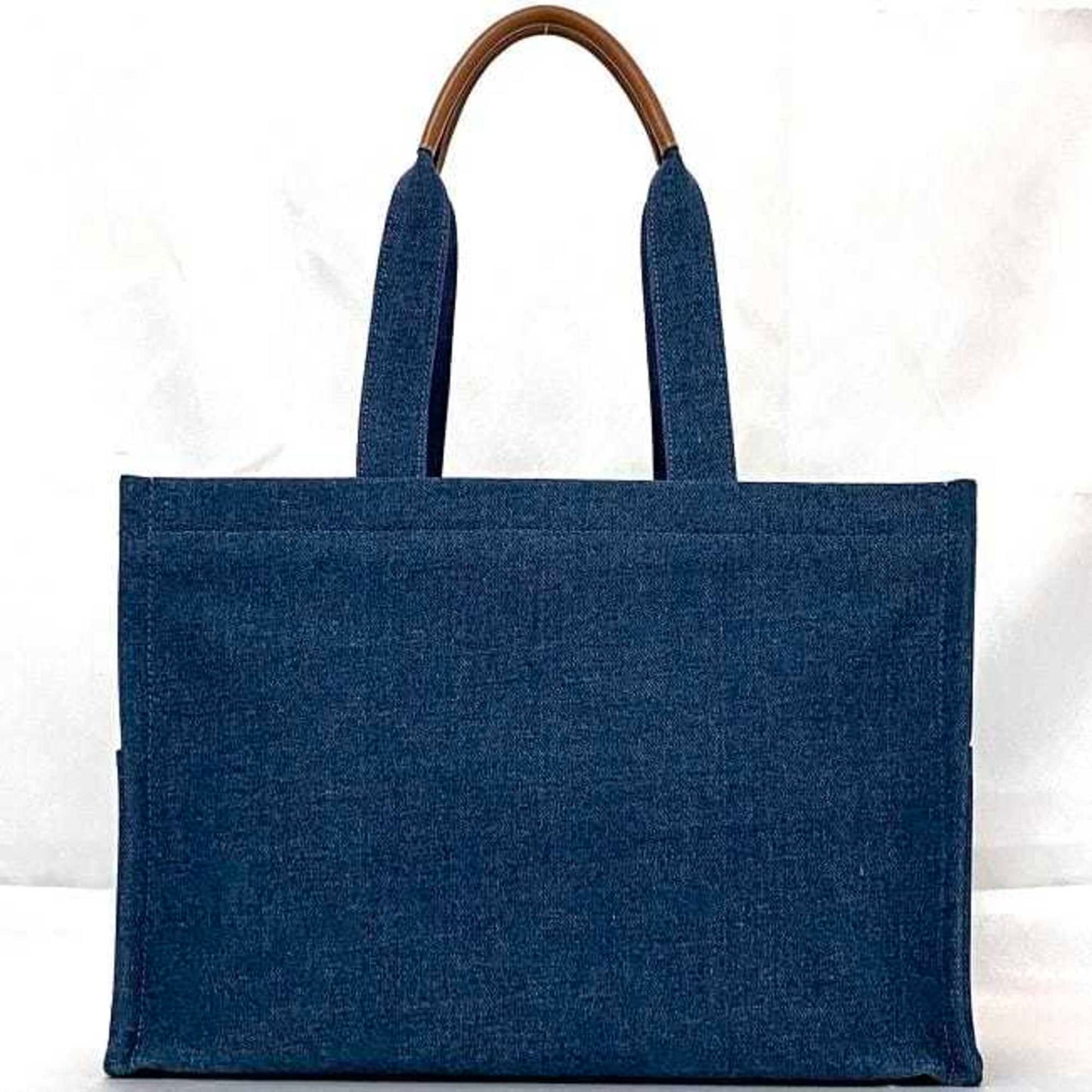 Celine Tote Bag Large Cabas F-22494 Blue Denim Leather H-Ip-9796 Celine Embroidered