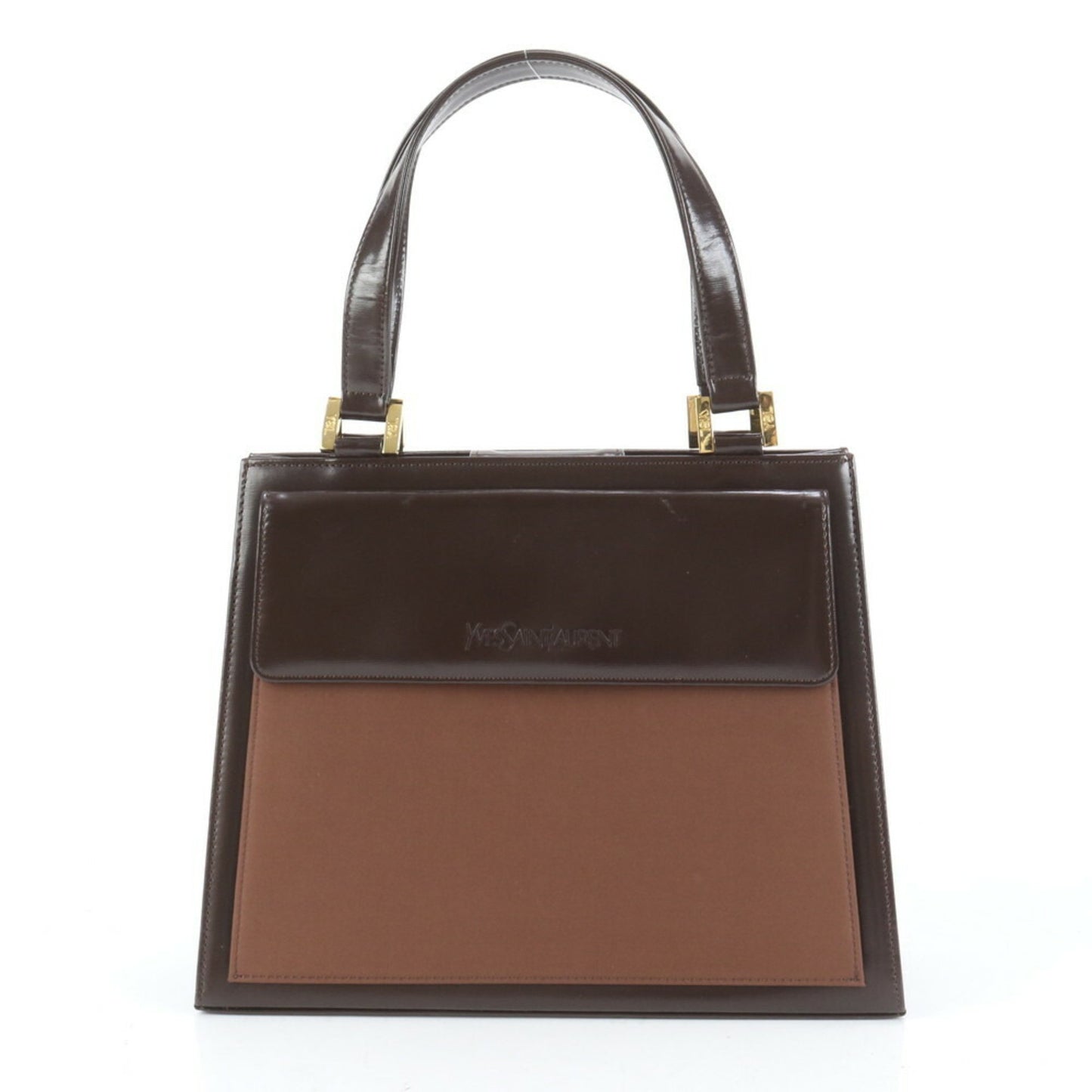 Ysl Yves Saint Laurent Gold Hardware Leather Handbag