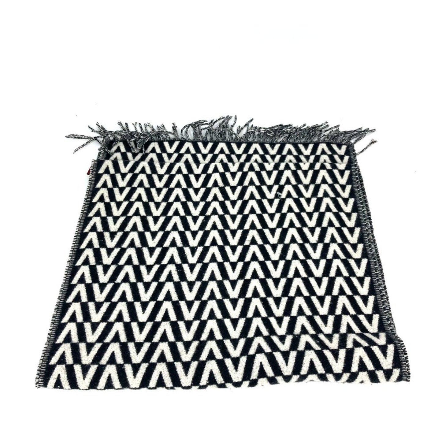 Valentino Valentino Logo Fringe Bicolor Scarf Cashmere