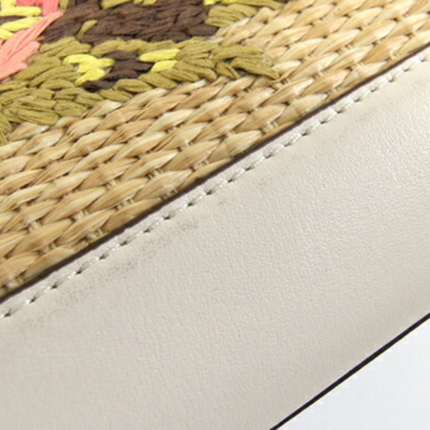 Coach Mori Tote 25 Handbag Cj574 Natural Ivory Brown Straw Leather Shoulder Bag Basket Floral Mini
