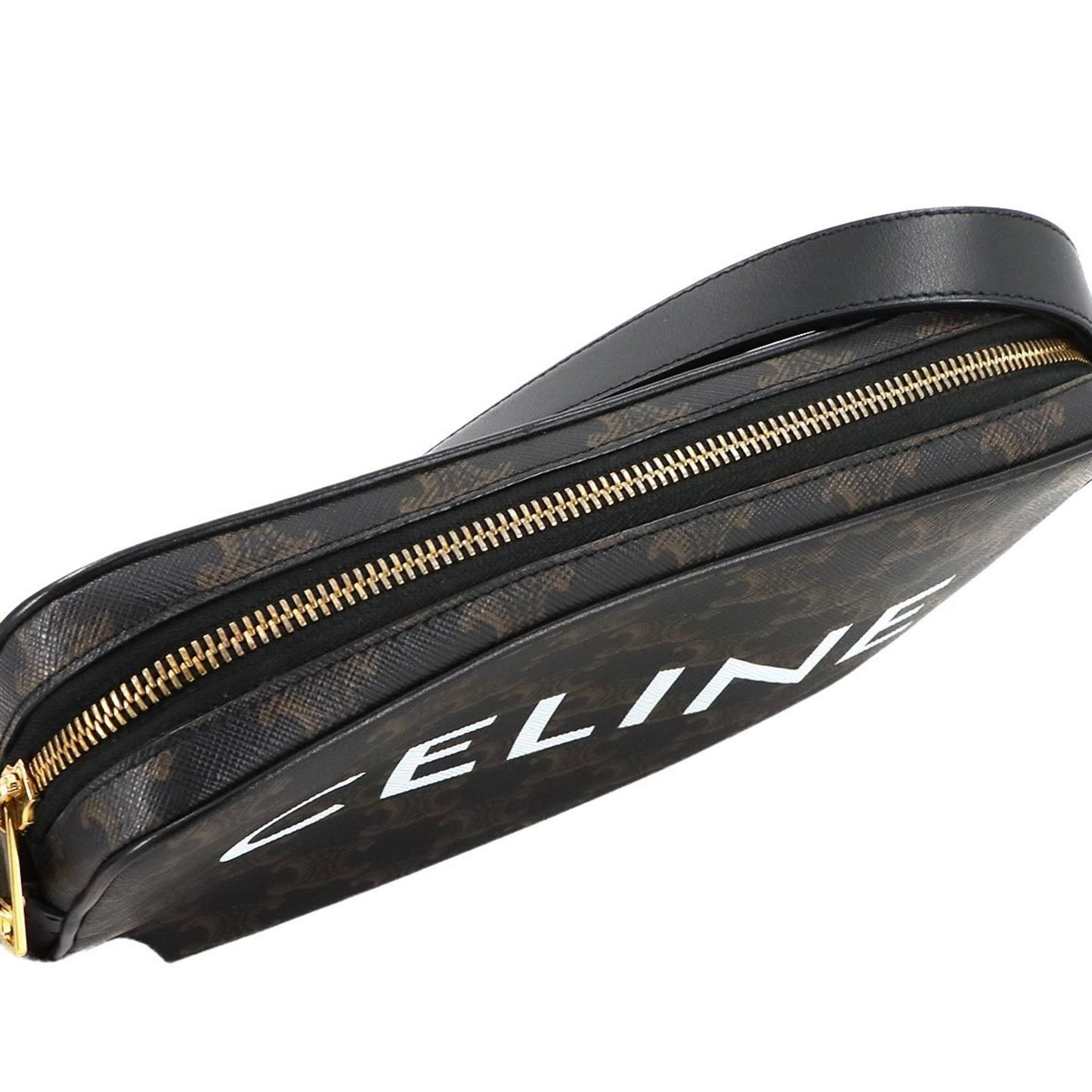 Celine Triomphe Medium Shoulder Bag In Black