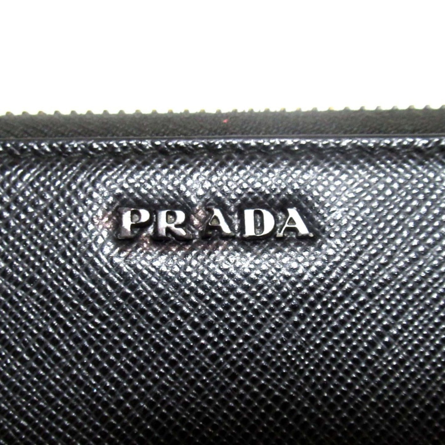 Prada Saffiano Leather Round Zip Long Wallet With Card Slots