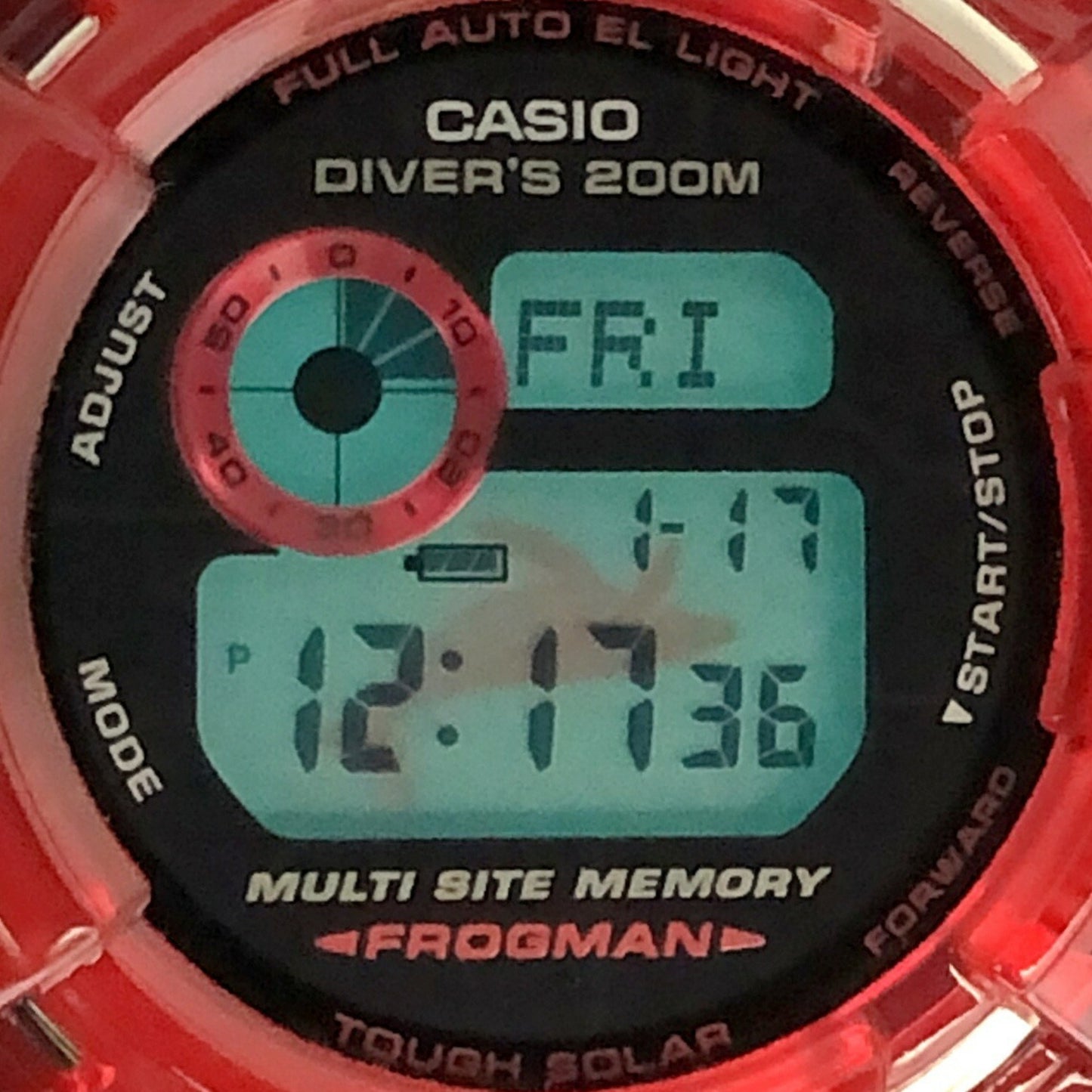 G-Shock Casio Watch Gw-203K-4 Frogman Irukuji 2003 Candy Red Skeleton Tough Solar 9Th Iruka Whale