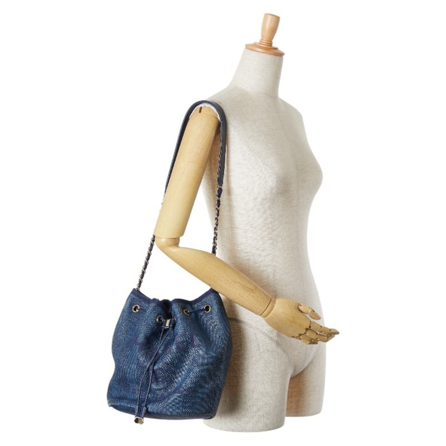 Chanel Deauville Chain Shoulder Bag In Blue