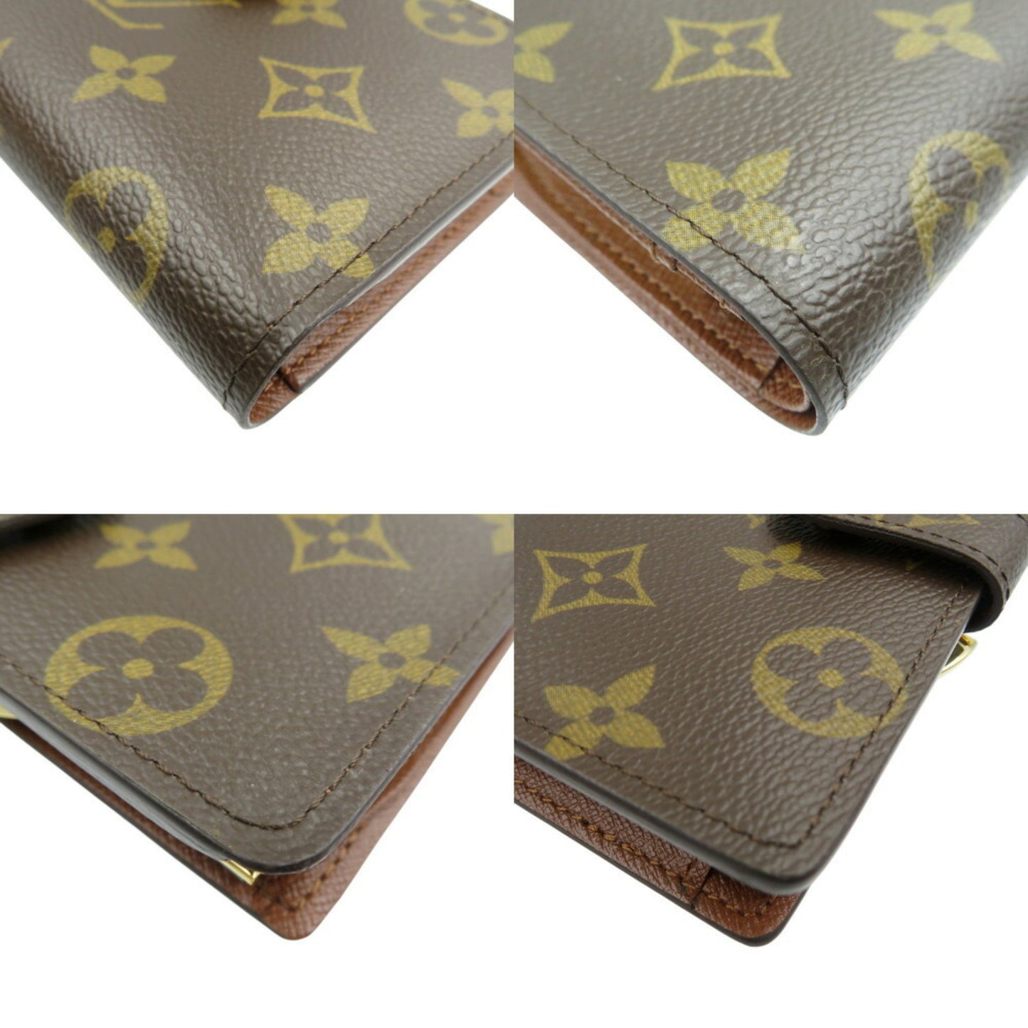 Louis Vuitton Monogram Portefeuille Viennese M61674 Canvas Brown Bi-Fold Long Wallet 1098Louis