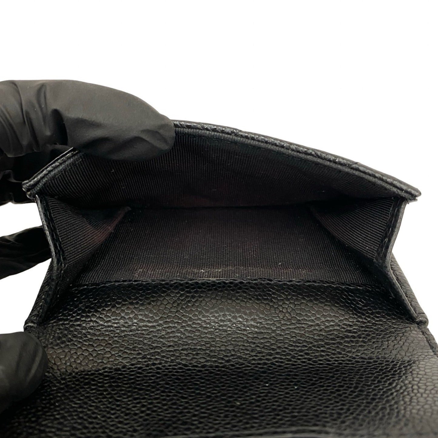 Chanel Matelasse Coco Caviar Leather Tri-Fold Wallet