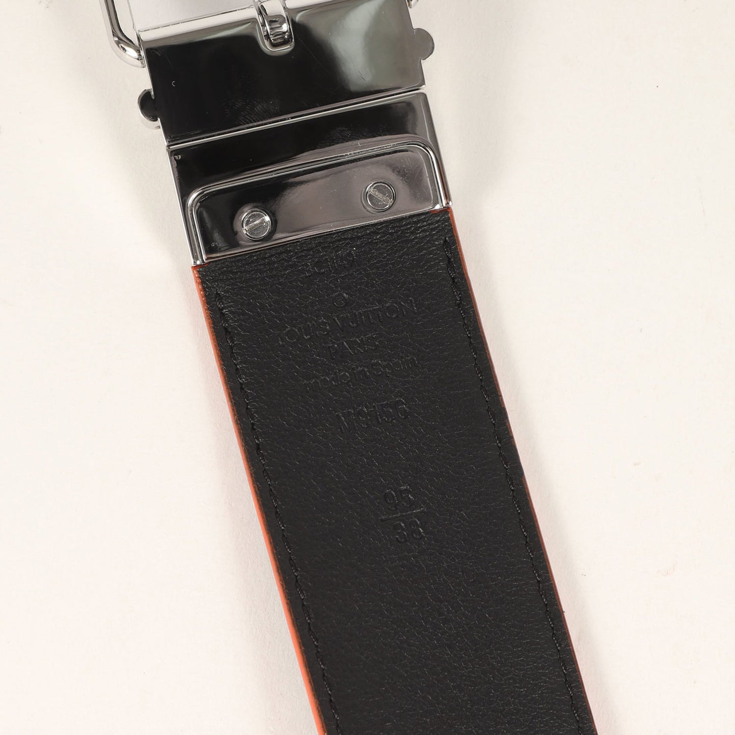 Louis Vuitton Louis Vuitton Belt Size: 95/38 Santur Damier Cobalt 40Mm Reversible Navy Orange