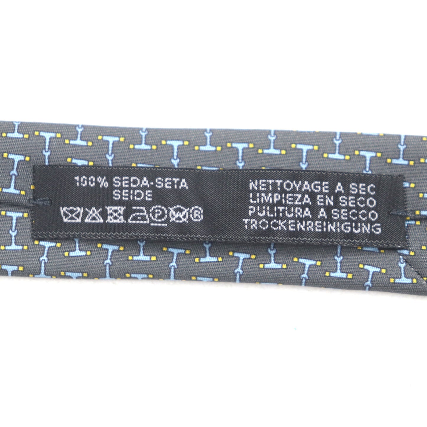 Hermes 6331 Dancing Bit 100% Silk Cravate H All-Over Print Tie