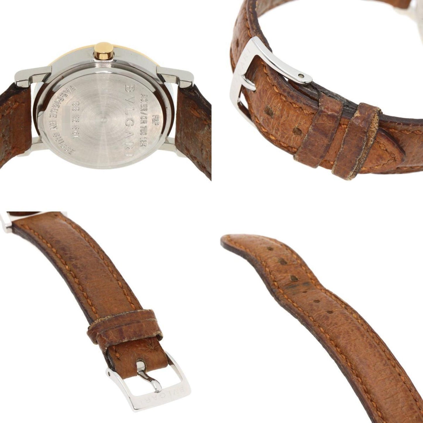 Bvlgari Bb26Sgld Watch Stainless Steel Leather K18Yg