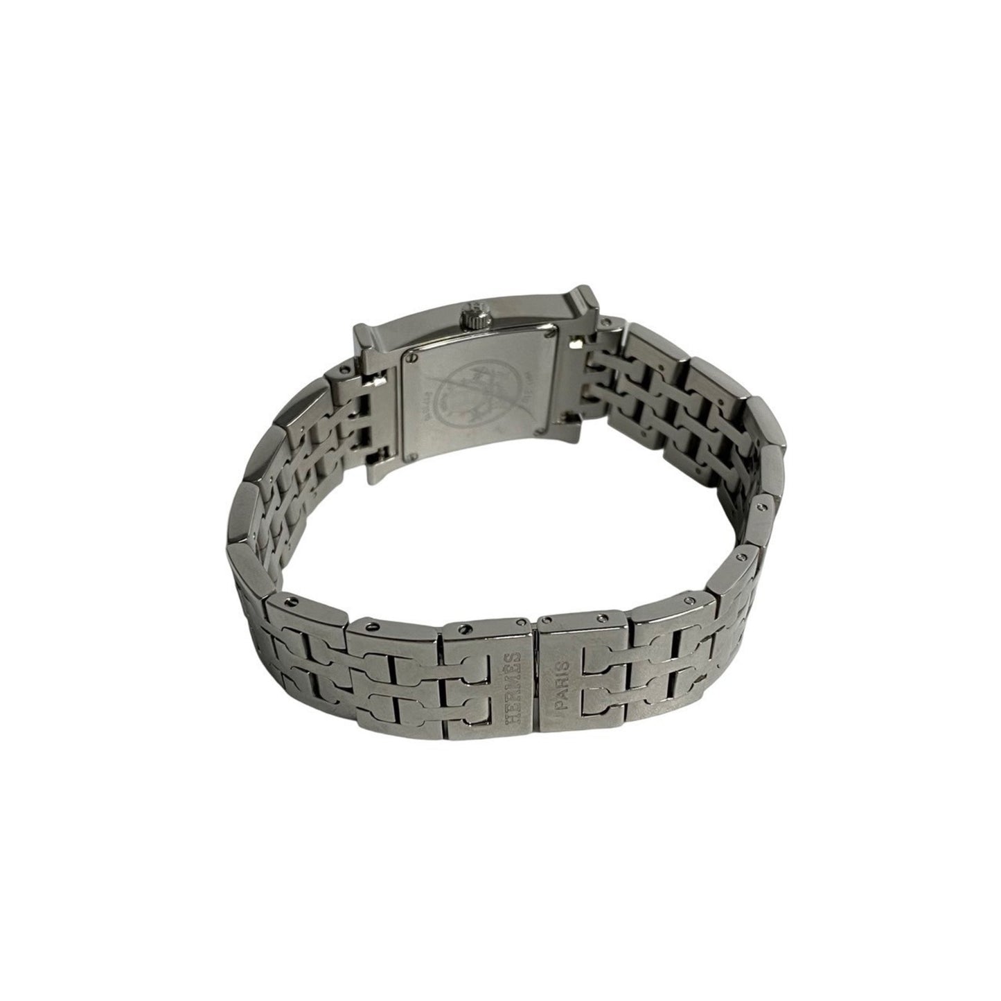 Hermes H Watch Quartz Stainless Steel Wristwatch Silver