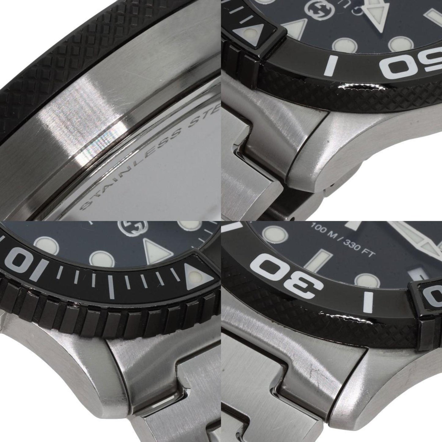 Gucci Ya126.2 G Timeless Diver Watch Stainless Steel Ss