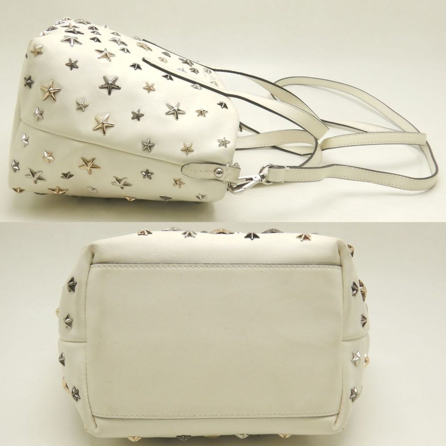 Jimmy Choo Mini Sarah Star Stud Handbag In White Leather