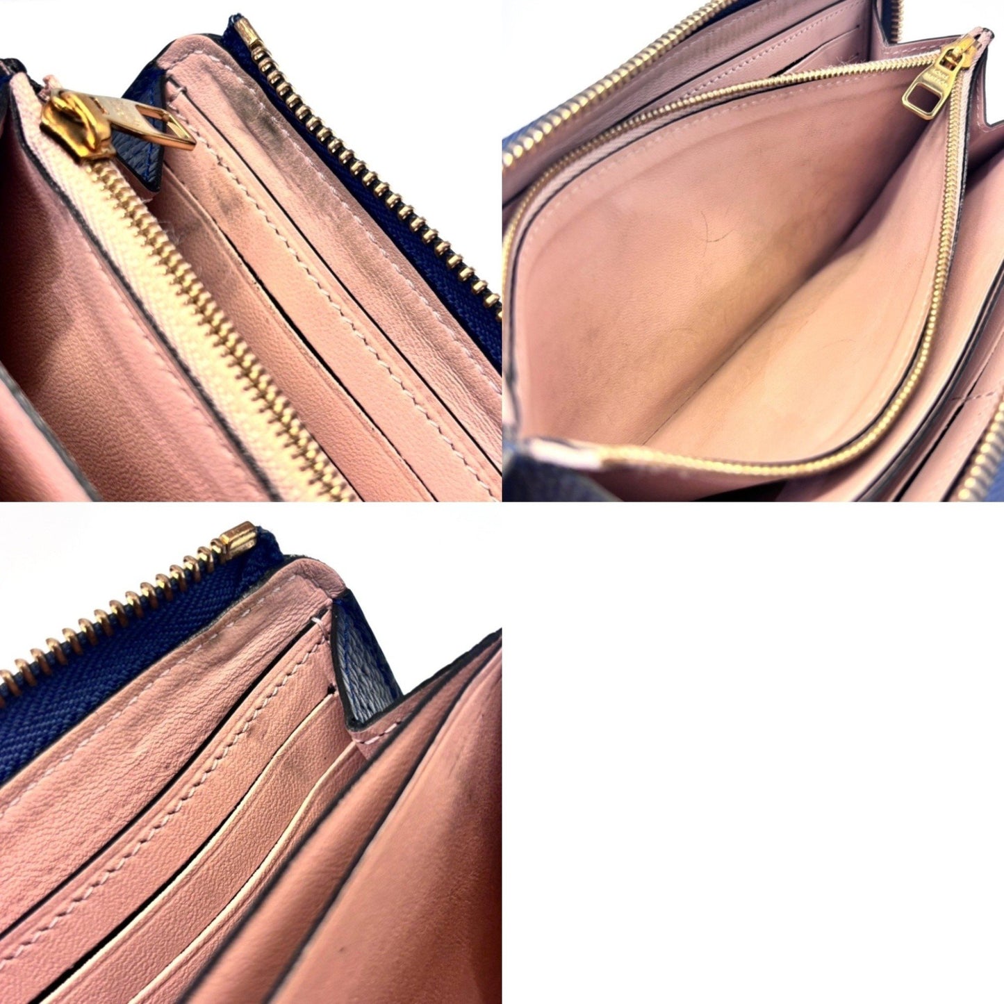 Louis Vuitton Portefeuille Comete Blue Marine L-Shaped Long Wallet Leather Navy Louis Vuitton
