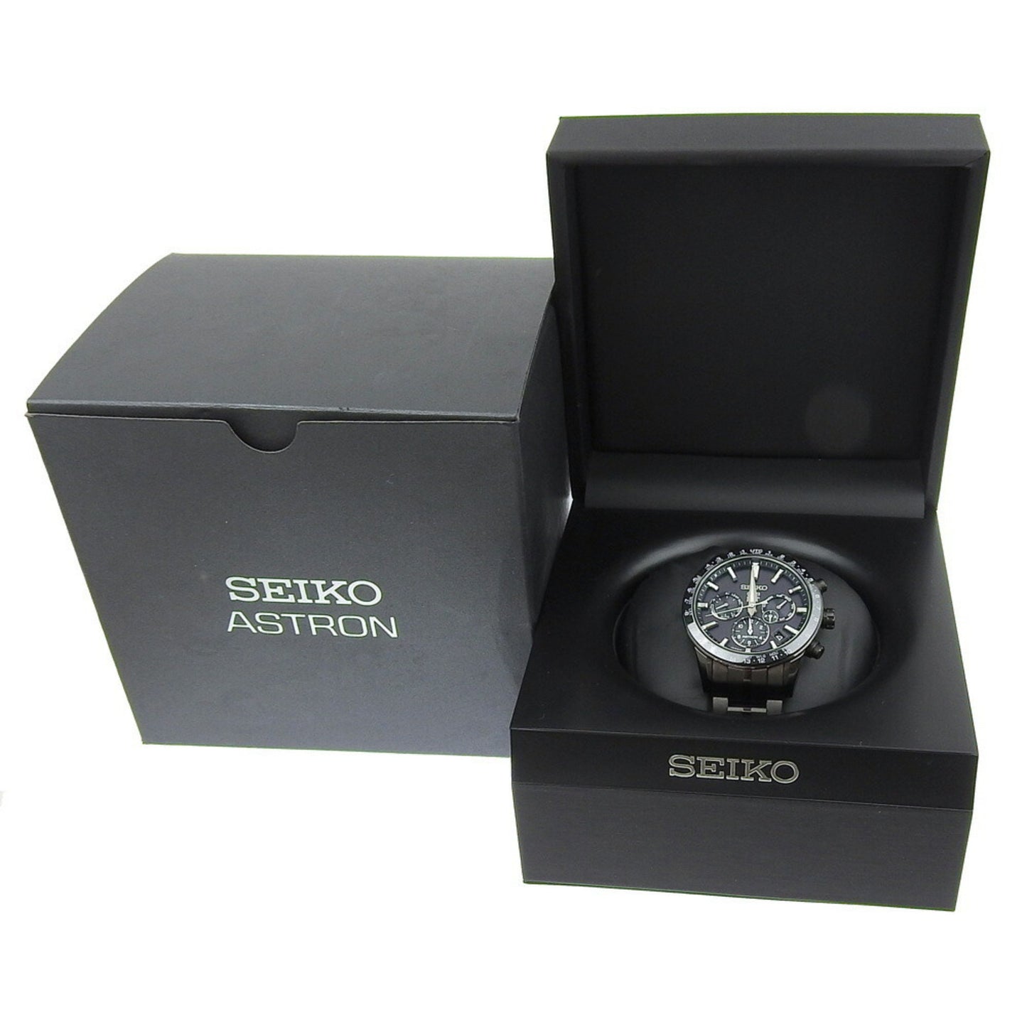 Seiko Astron Day Date 5X53 0Ab0 Sbxc037 Black Dial Titanium/Ceramic Gps Solar 43Mm Wristwatch