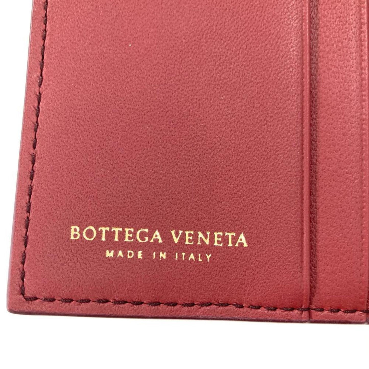 Bottega Veneta Intrecciato Bi-Fold Wallet Leather 547441 Red