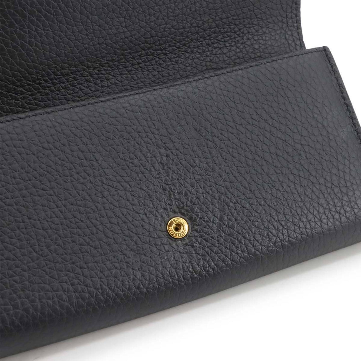 Louis Vuitton Capucines Bifold Wallet In Taurillon Leather (Noir) With Gold Hardware And Rfid