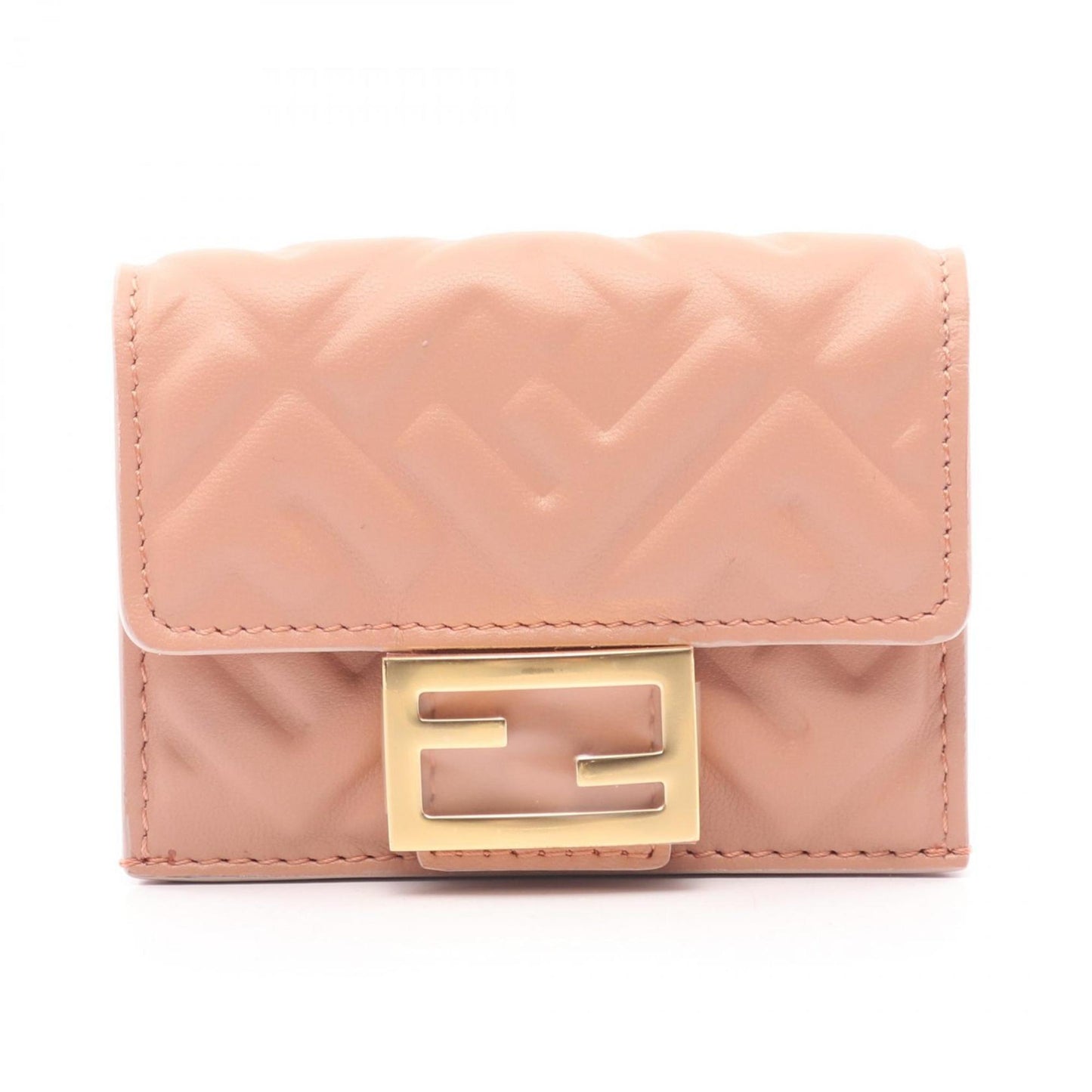 Fendi Baguette Ff Tri-Fold Wallet Leather